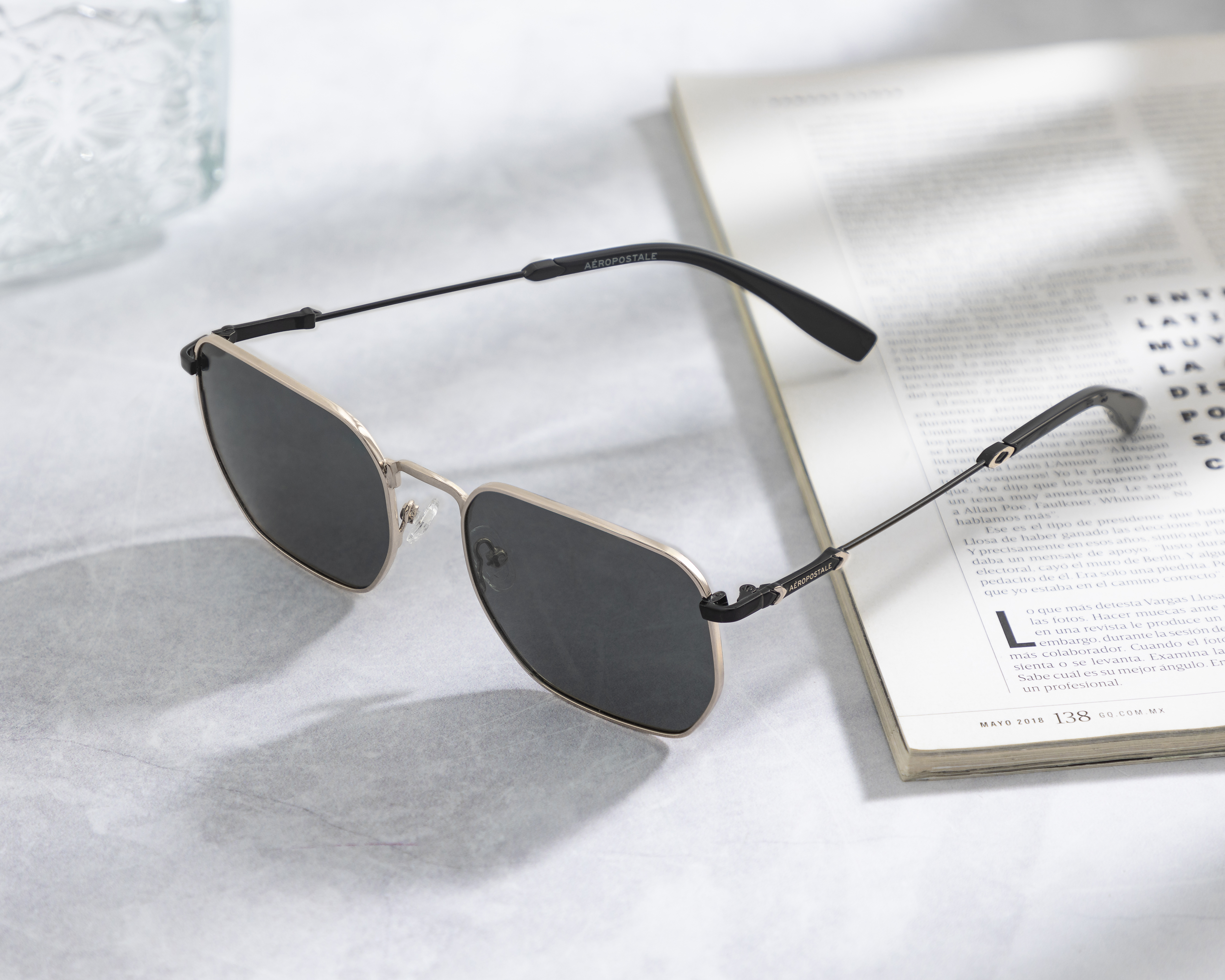 Foto 6 | Foto 6 | Lentes de Sol para Hombre Aéropostale Cuadrados SAE.L25YL.0GLD.56 Dorado