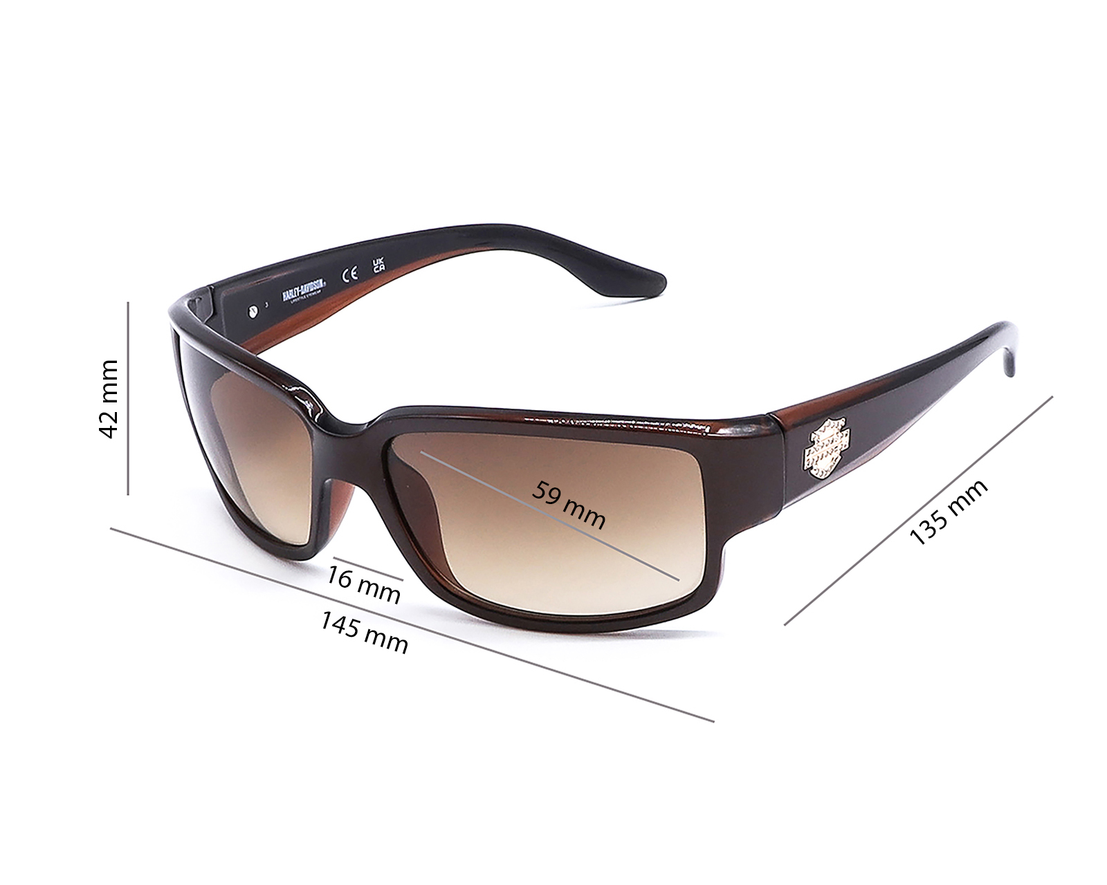 Foto 7 pulgar | Foto 6 | Lentes de Sol para Mujer Harley Davidson Rectangulares HD5049S5948F Café