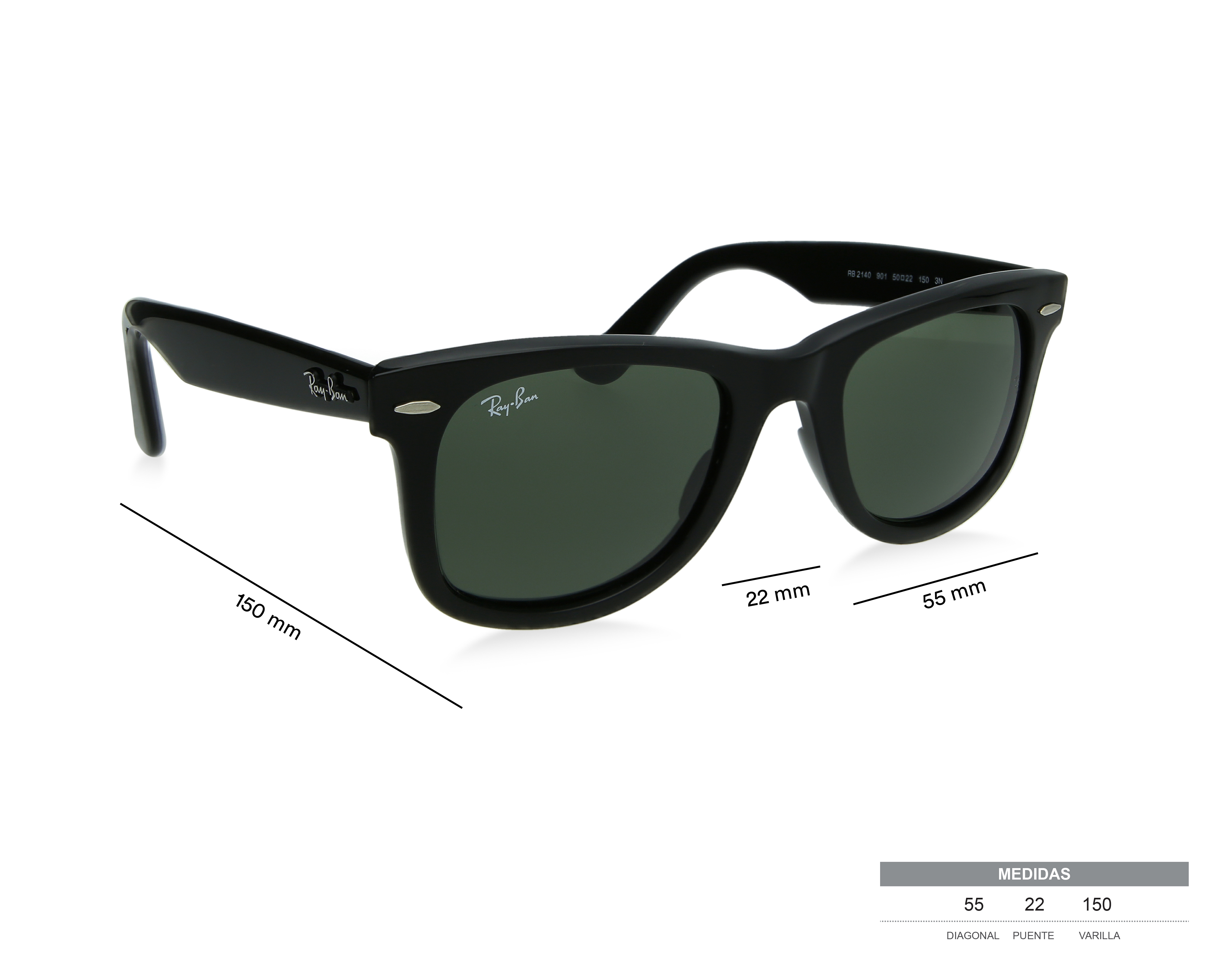 Foto 8 | Foto 8 | Lentes de Sol Unisex Ray-Ban Cuadrados Icons Negros