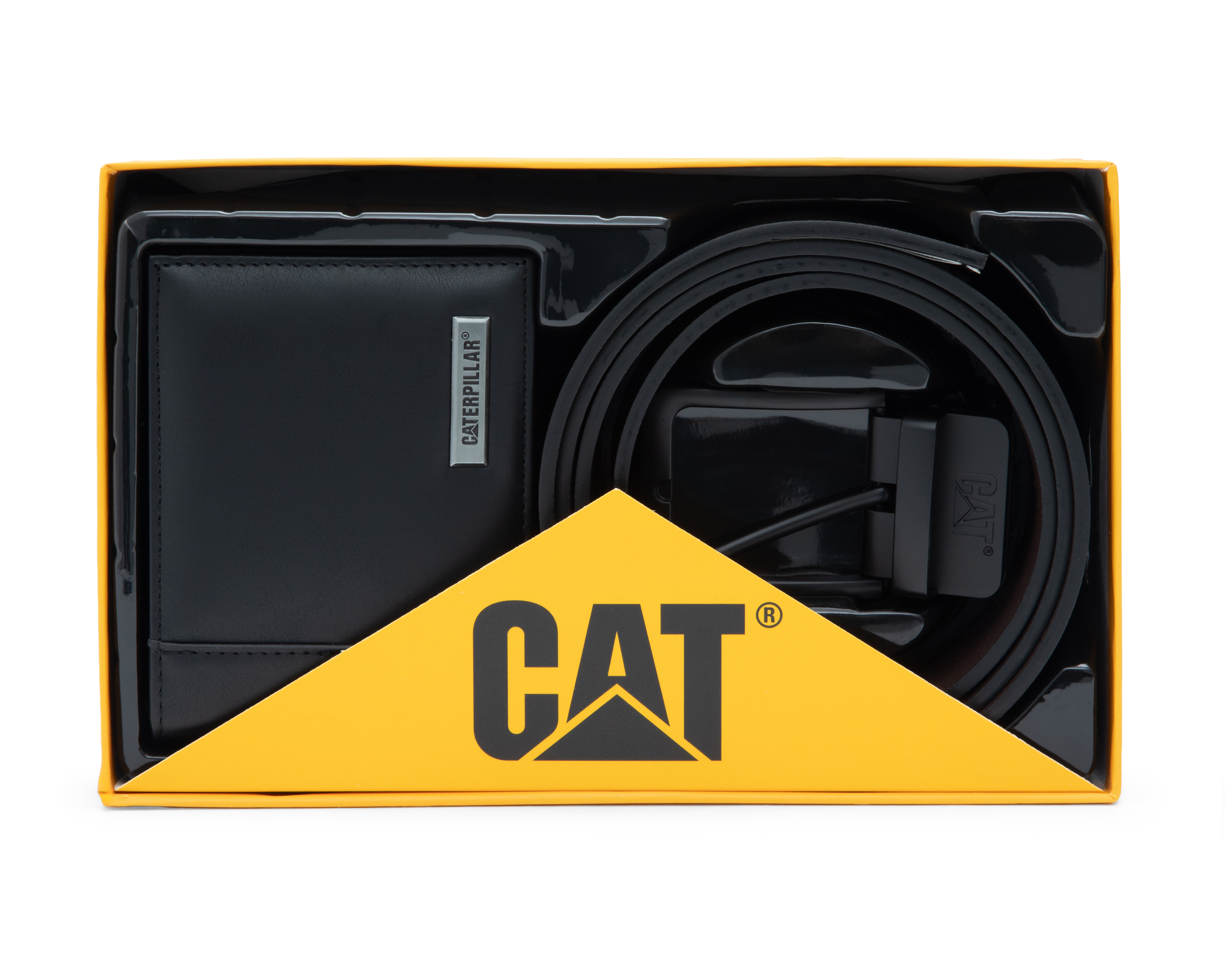 Cartera y Cinturón para Hombre CAT Negro 2 Piezas