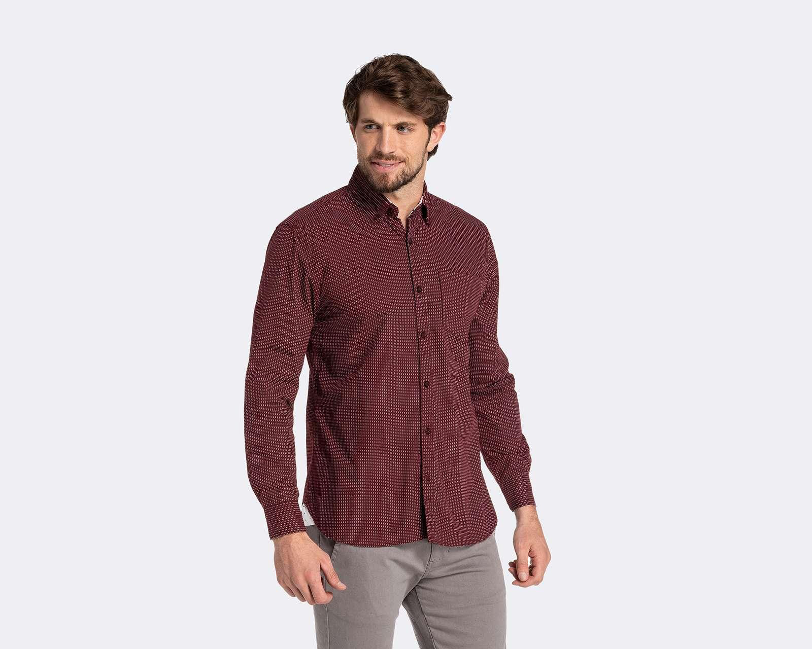 Camisa de Moda Wall Street Classic Fit con Miniprint