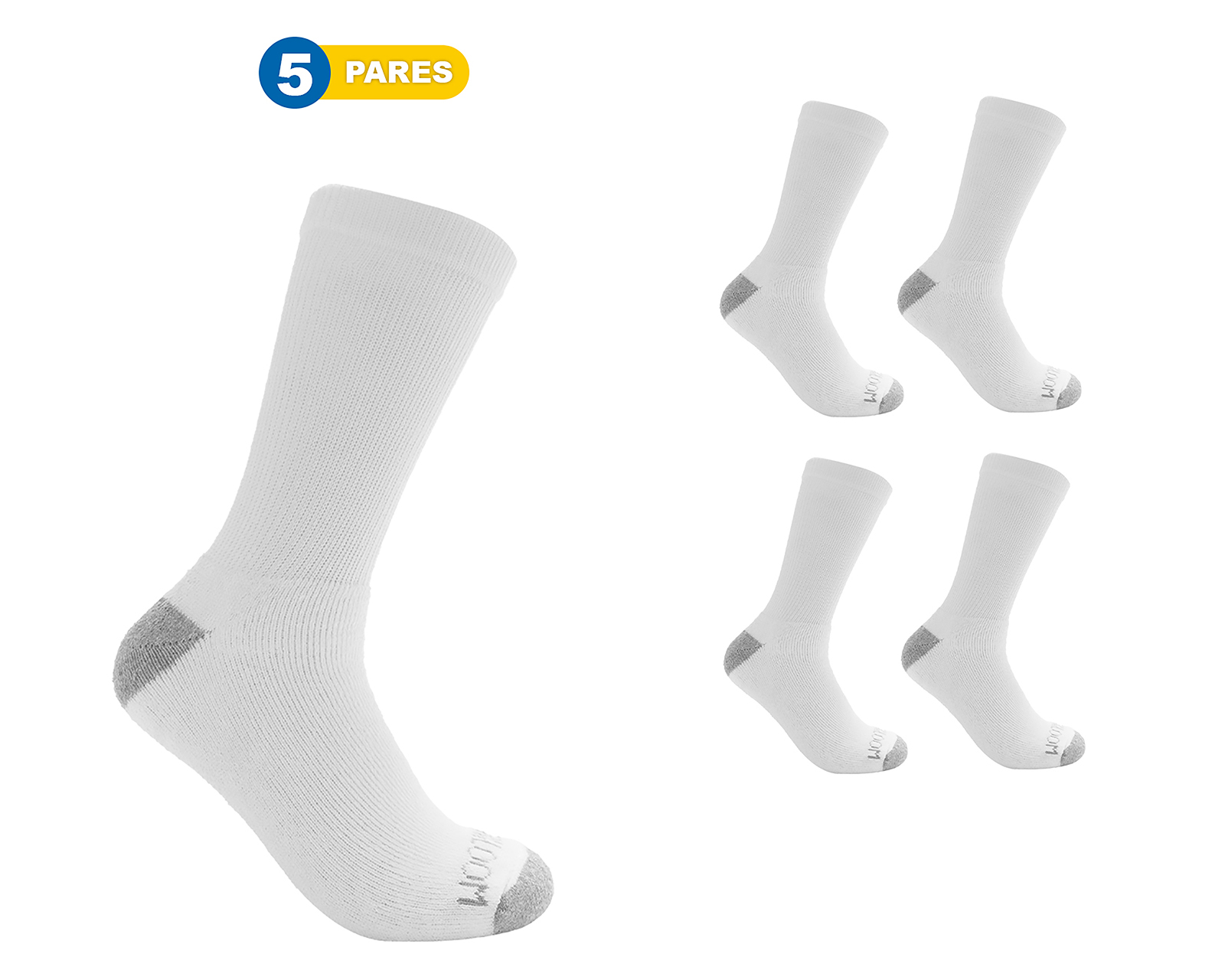 Calcetas Largas Deportivas Fruit of the Loom para Hombre 5 Pares