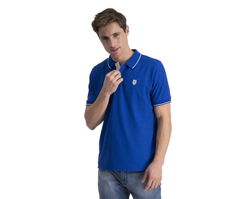 Foto 2 pulgar | Foto 1 | Playera Polo K-Swiss Azul para Hombre