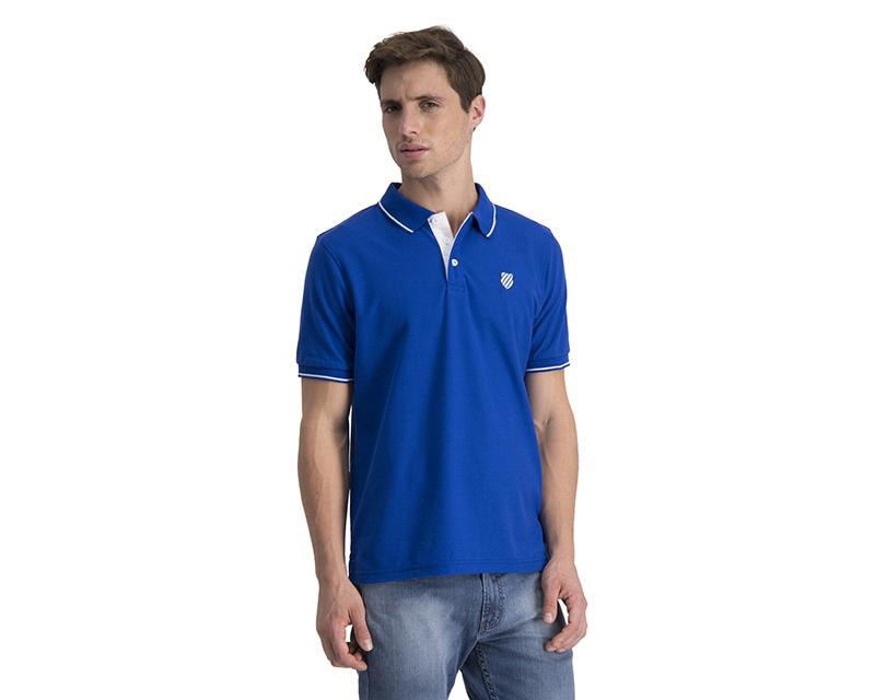 Foto 3 pulgar | Foto 2 | Playera Polo K-Swiss Azul para Hombre