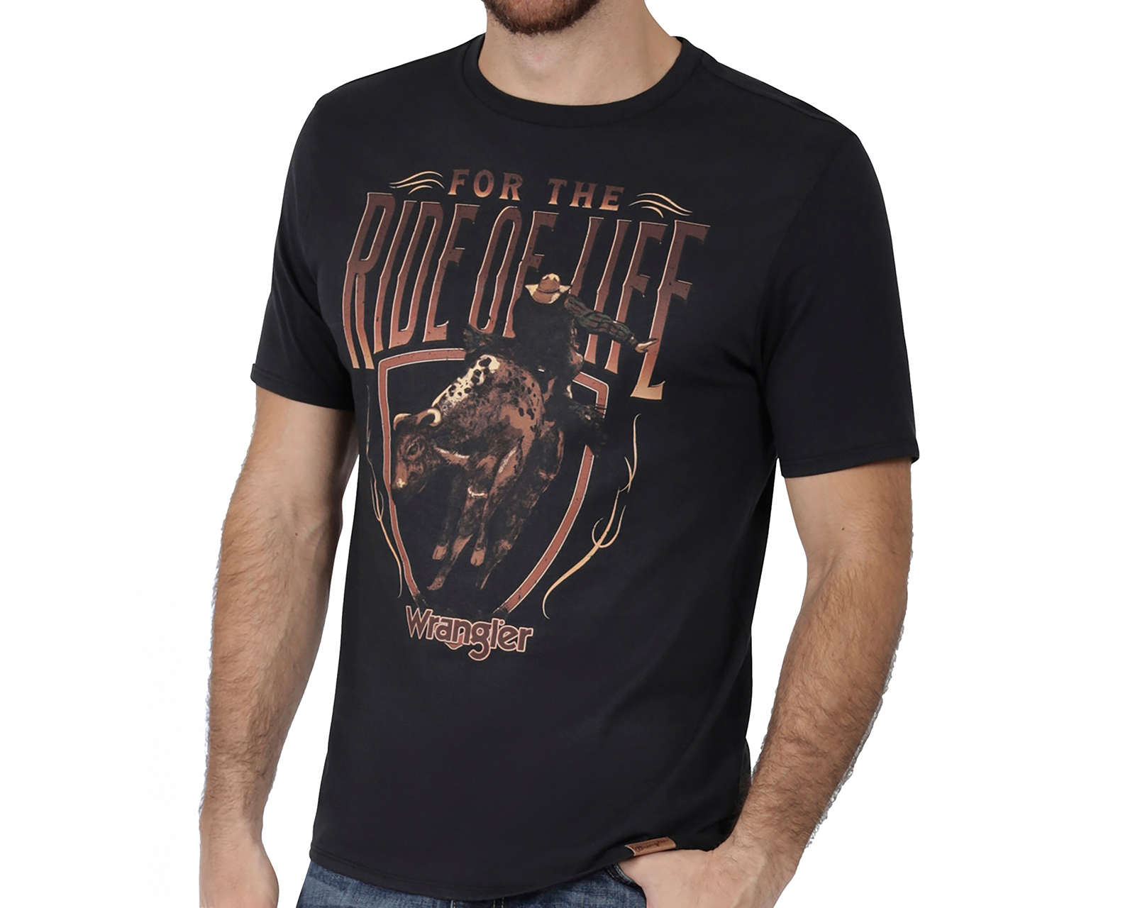 Foto 5 | Foto 5 | Playera de Cuello Redondo Negra Wrangler para Hombre