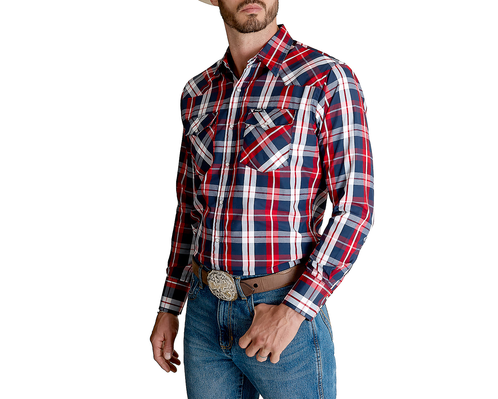 Foto 5 | Foto 5 | Camisa Casual Wrangler Regular Fit Cuadriculada para Hombre