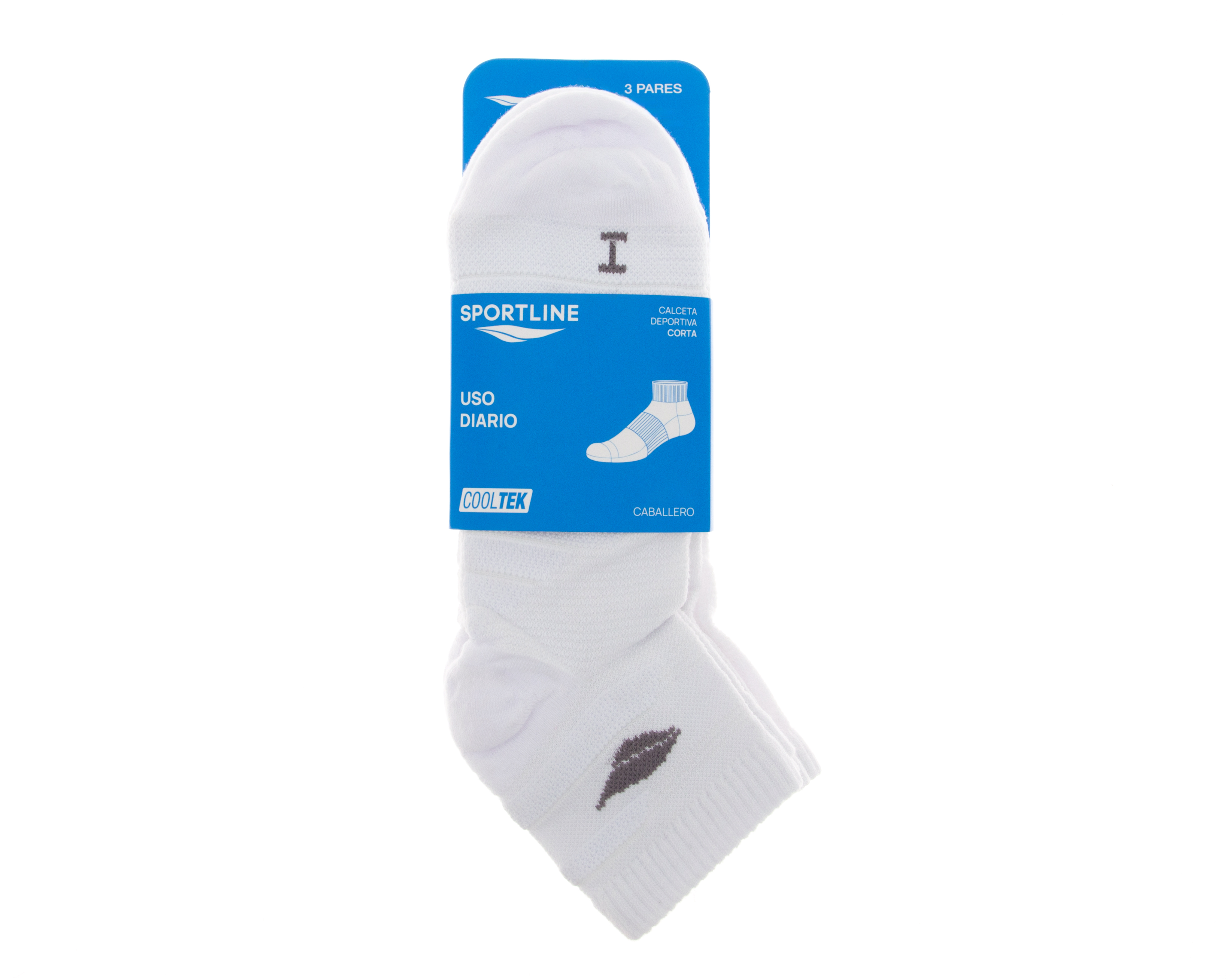 Foto 4 pulgar | Foto 3 | Calcetas Cortas Deportivas Sportline para Hombre 3 Pares