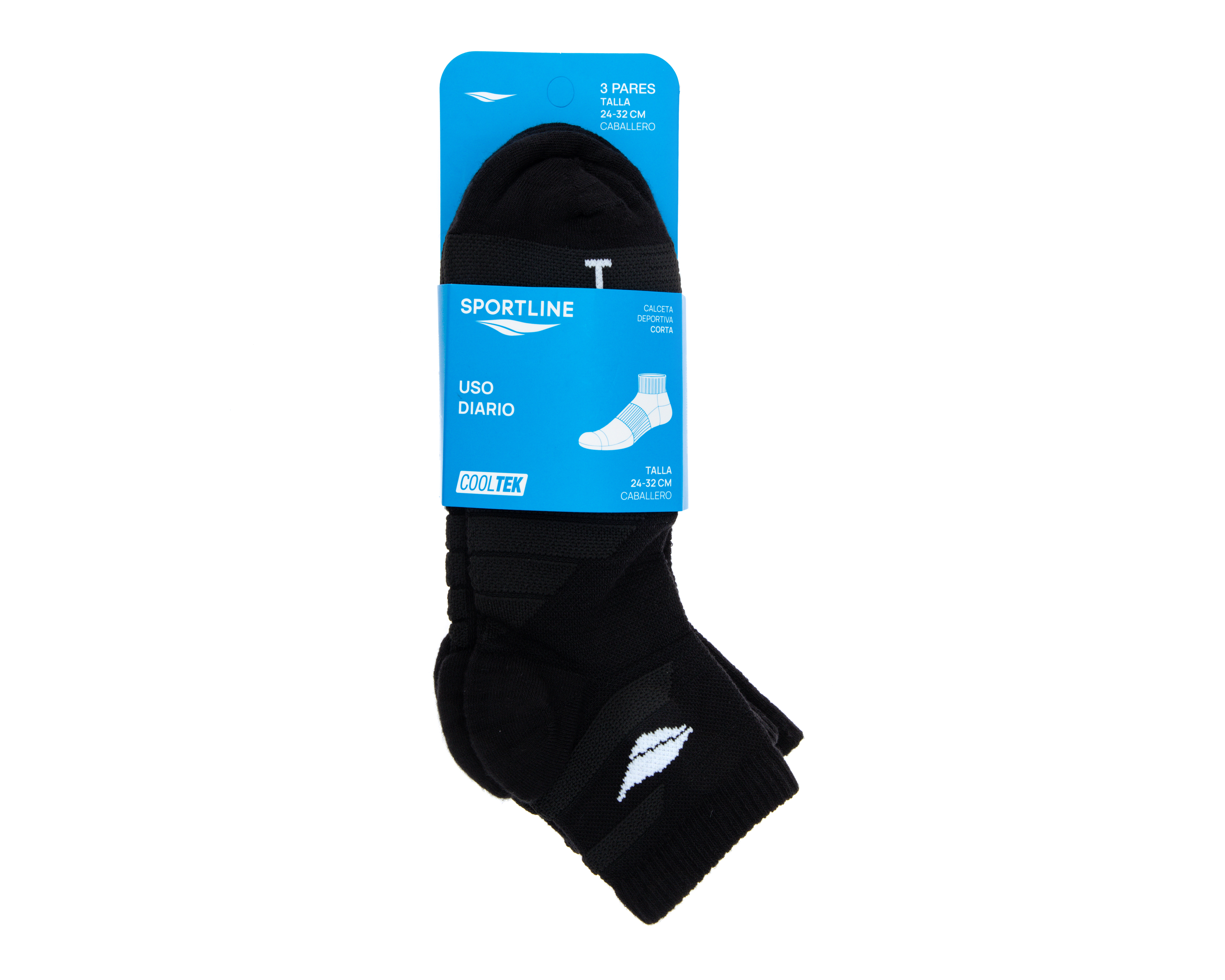 Foto 4 pulgar | Foto 3 | Calcetas Deportivas Sportline para Hombre 3 Pares