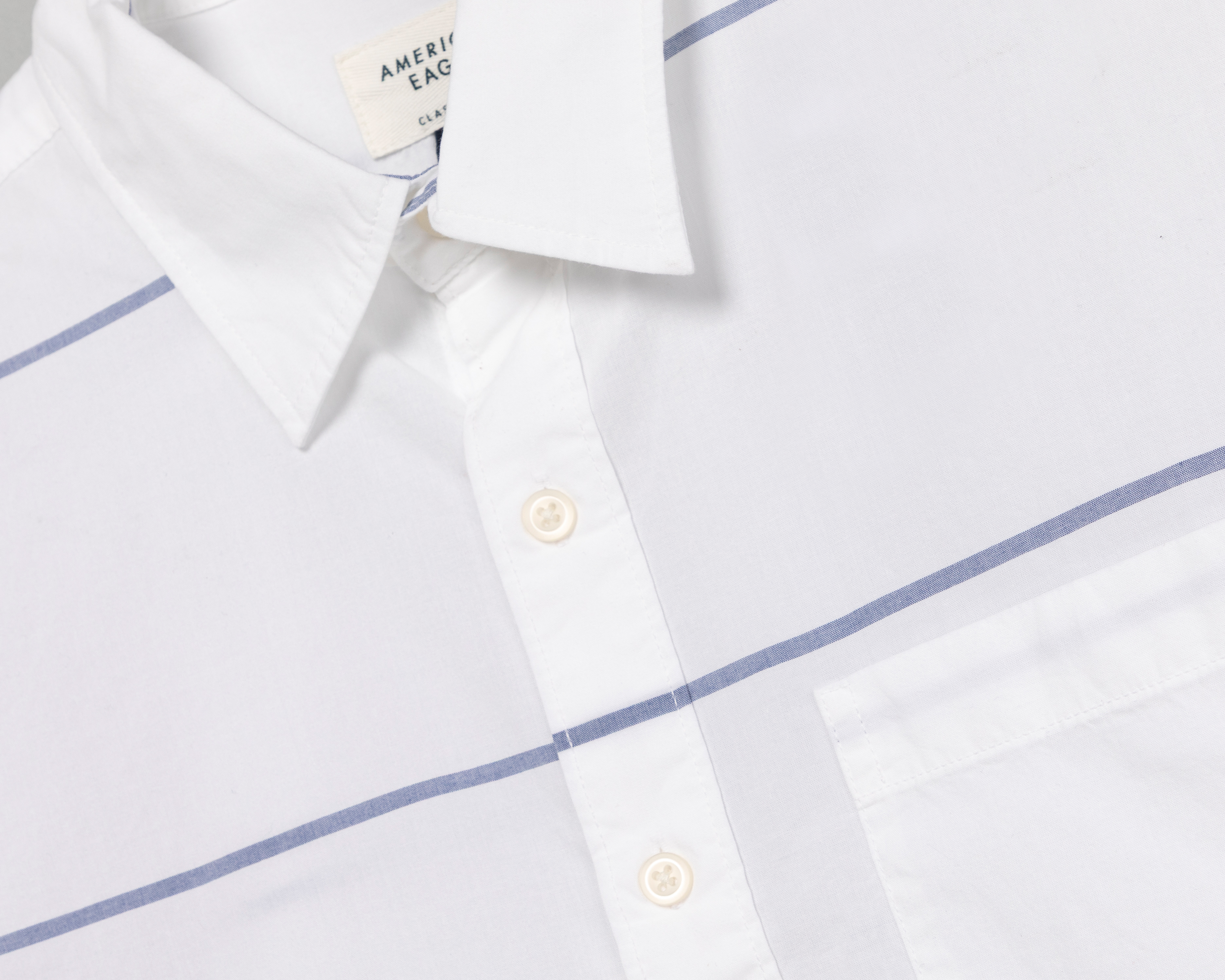 Foto 4 pulgar | Foto 3 | Camisa Casual de Algodón American Eagle Regular Fit a Rayas para Hombre