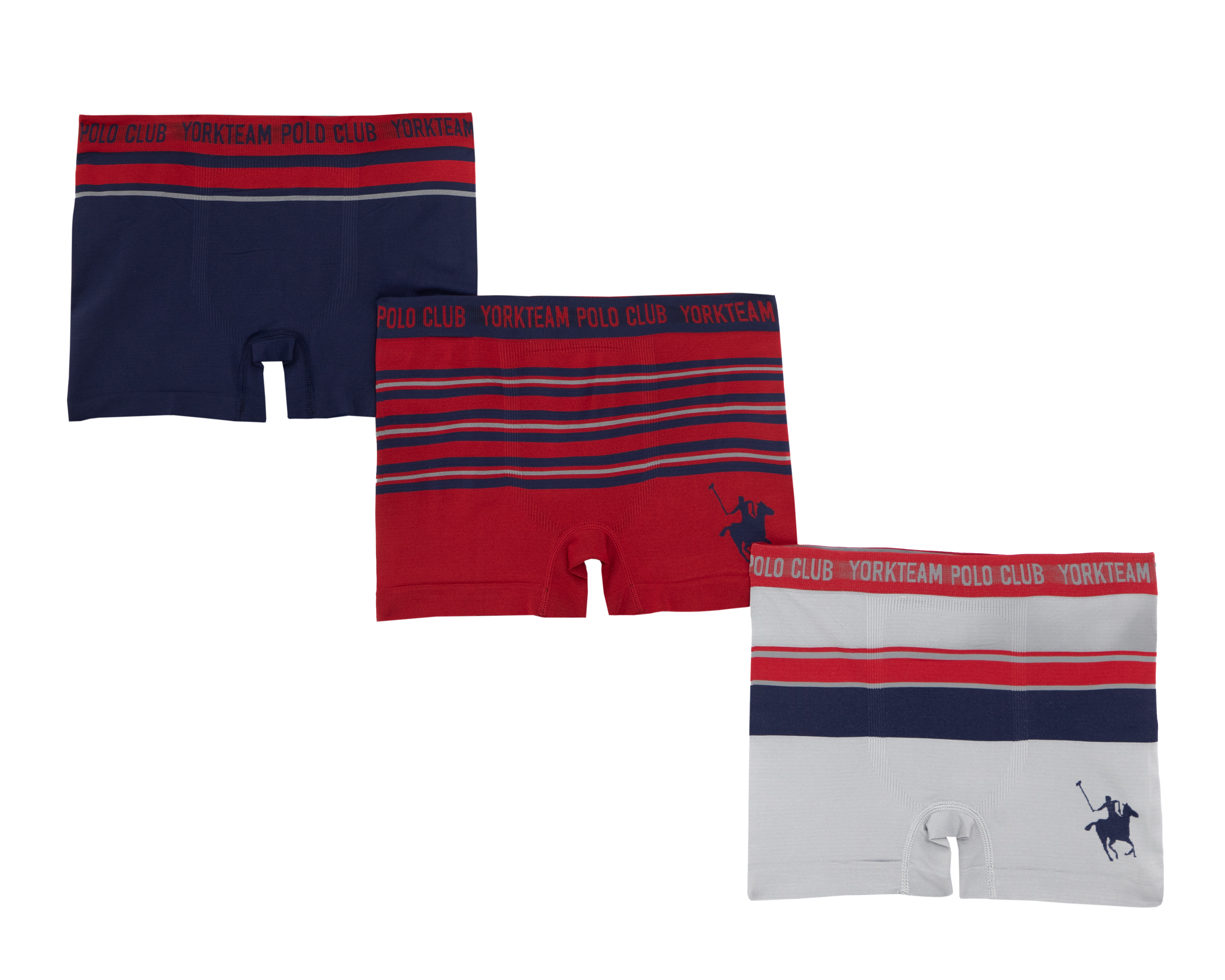 Bóxer Largo York Team Polo Club 3 Piezas