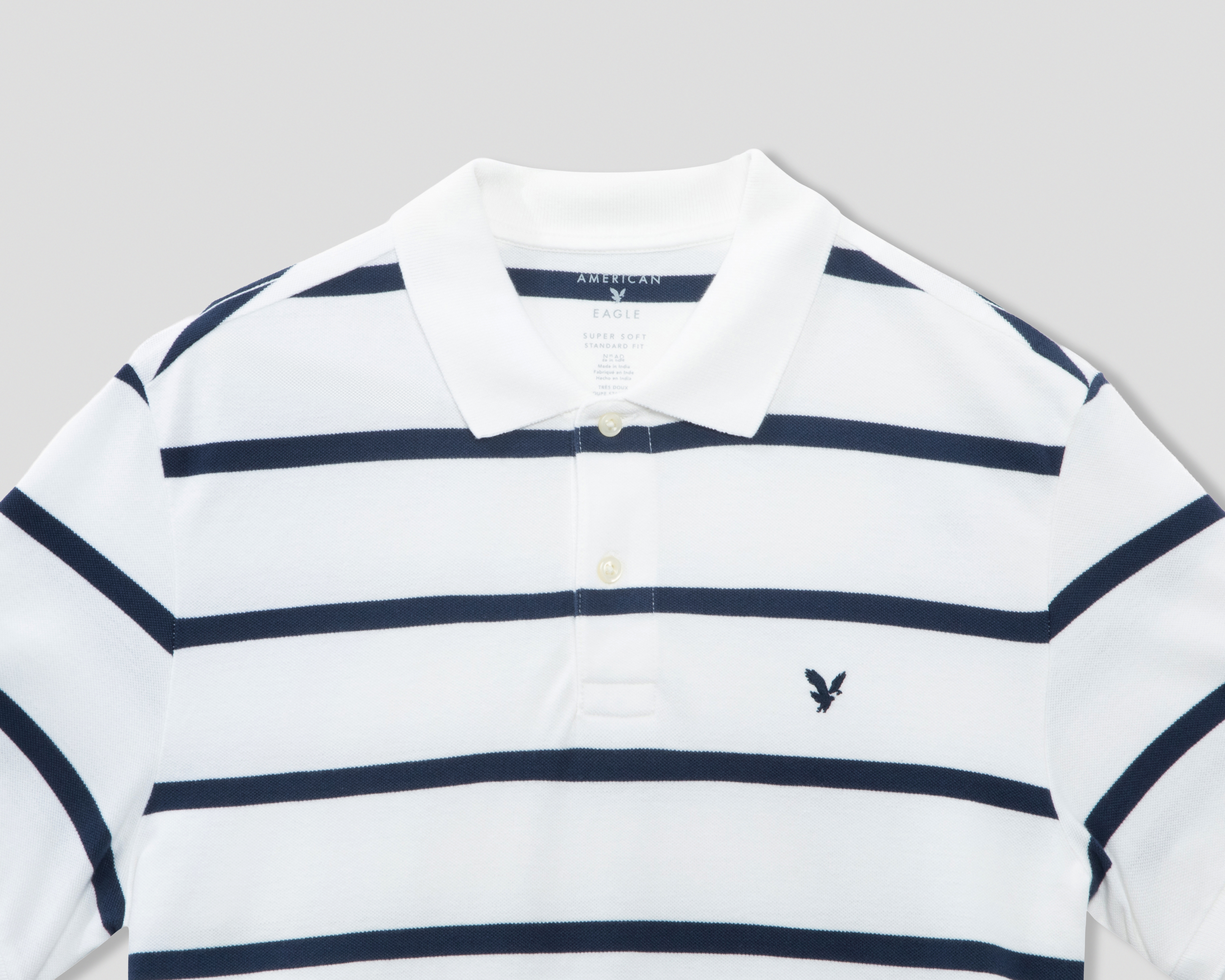 Foto 4 pulgar | Foto 3 | Playera Polo American Eagle Blanca para Hombre