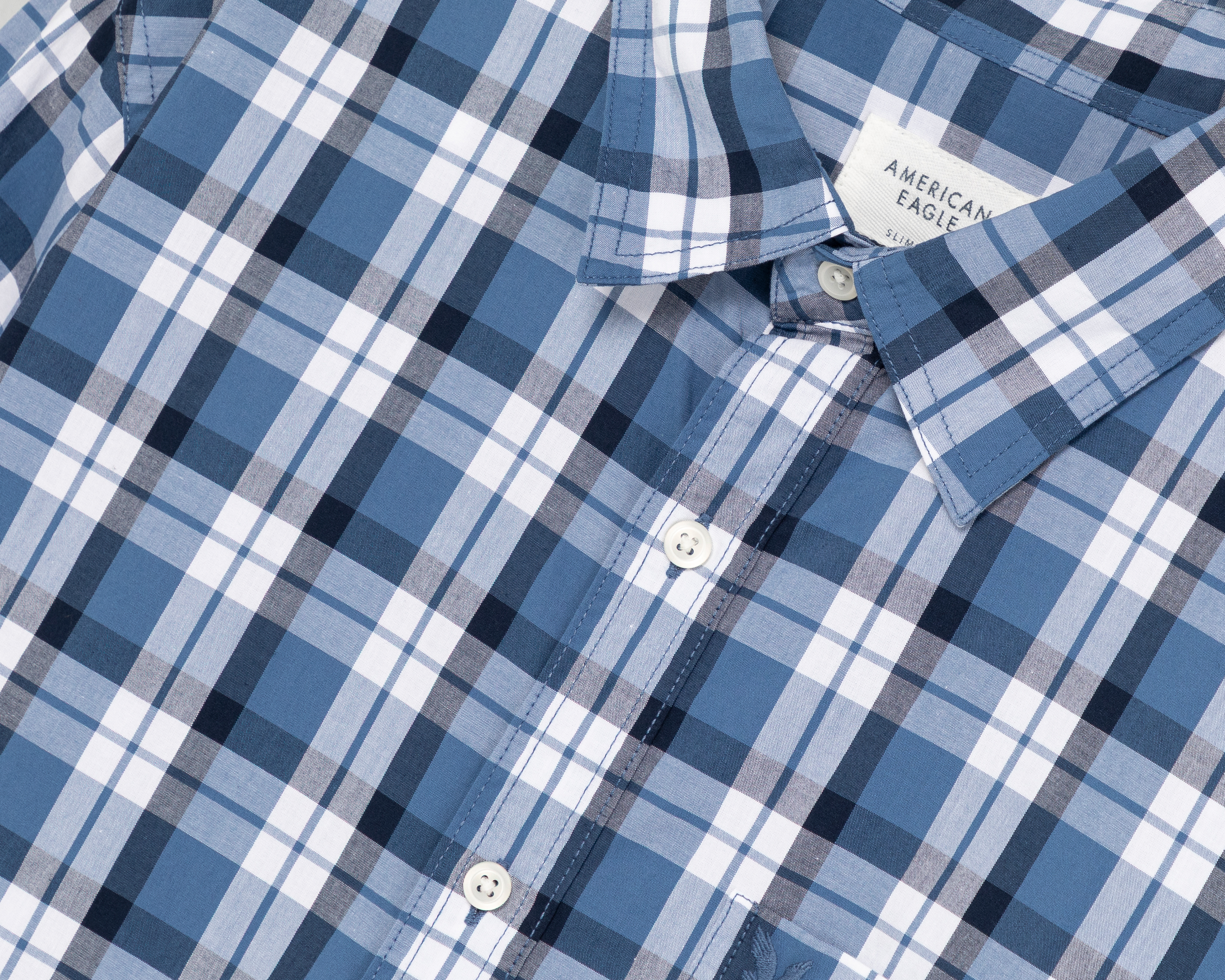 Foto 3 | Foto 3 | Camisa Casual de Algodón American Eagle Slim Fit a Cuadros para Hombre