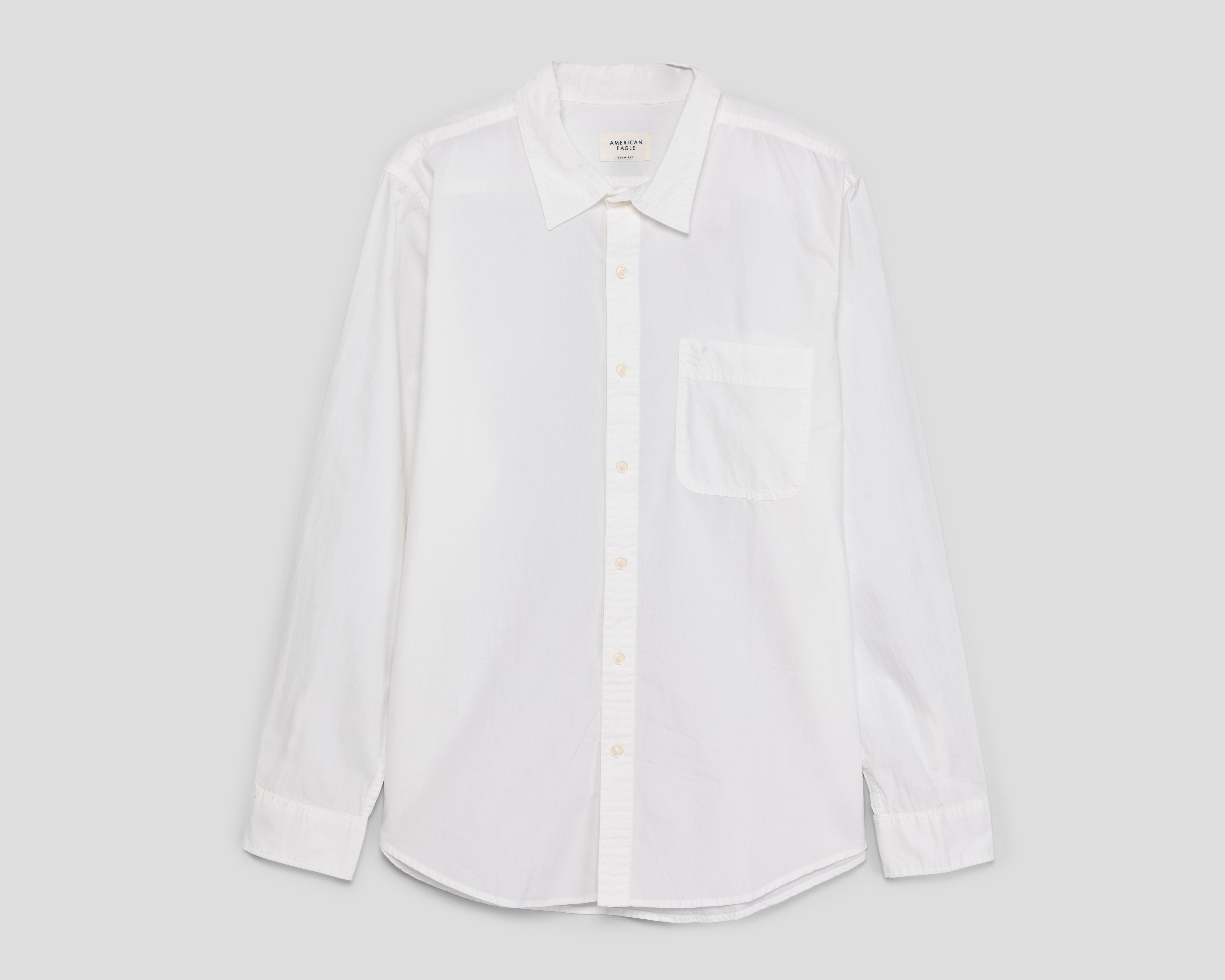 Foto 2 pulgar | Foto 1 | Camisa Casual de Algodón American Eagle Regular Fit Blanca para Hombre