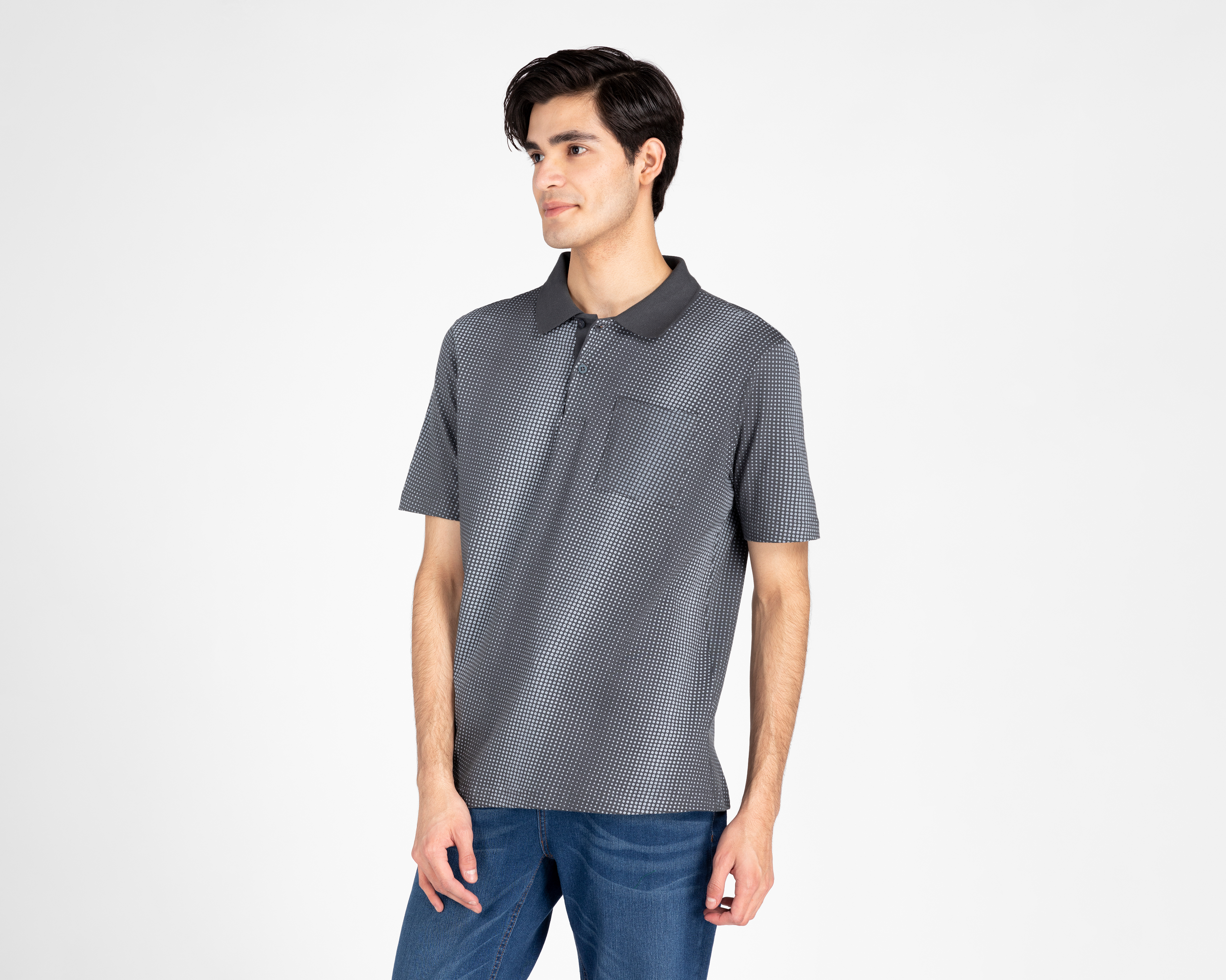 Playera Polo Refill Gris para Hombre