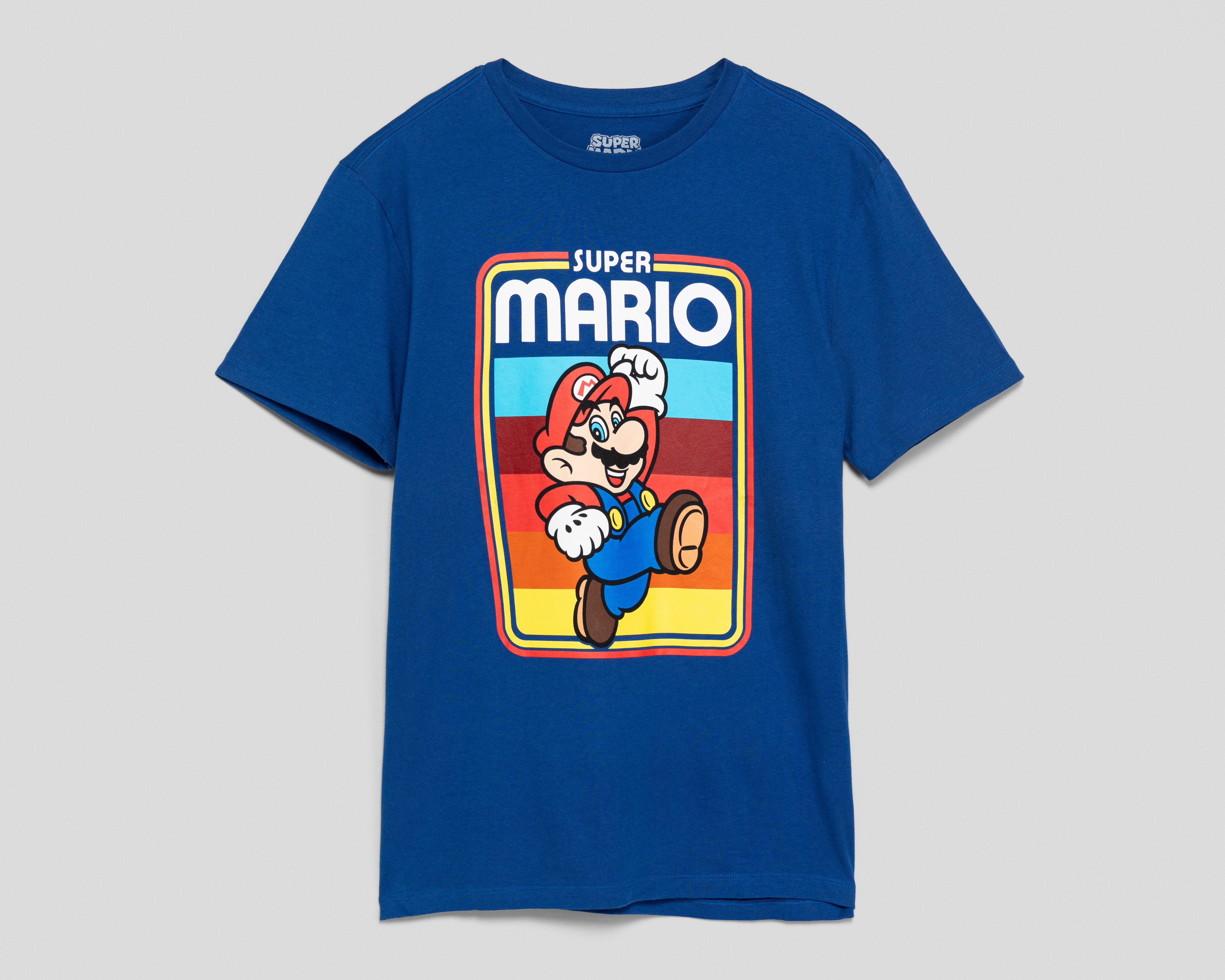 Playera de Cuello Redondo Azul Mario Bros para Hombre