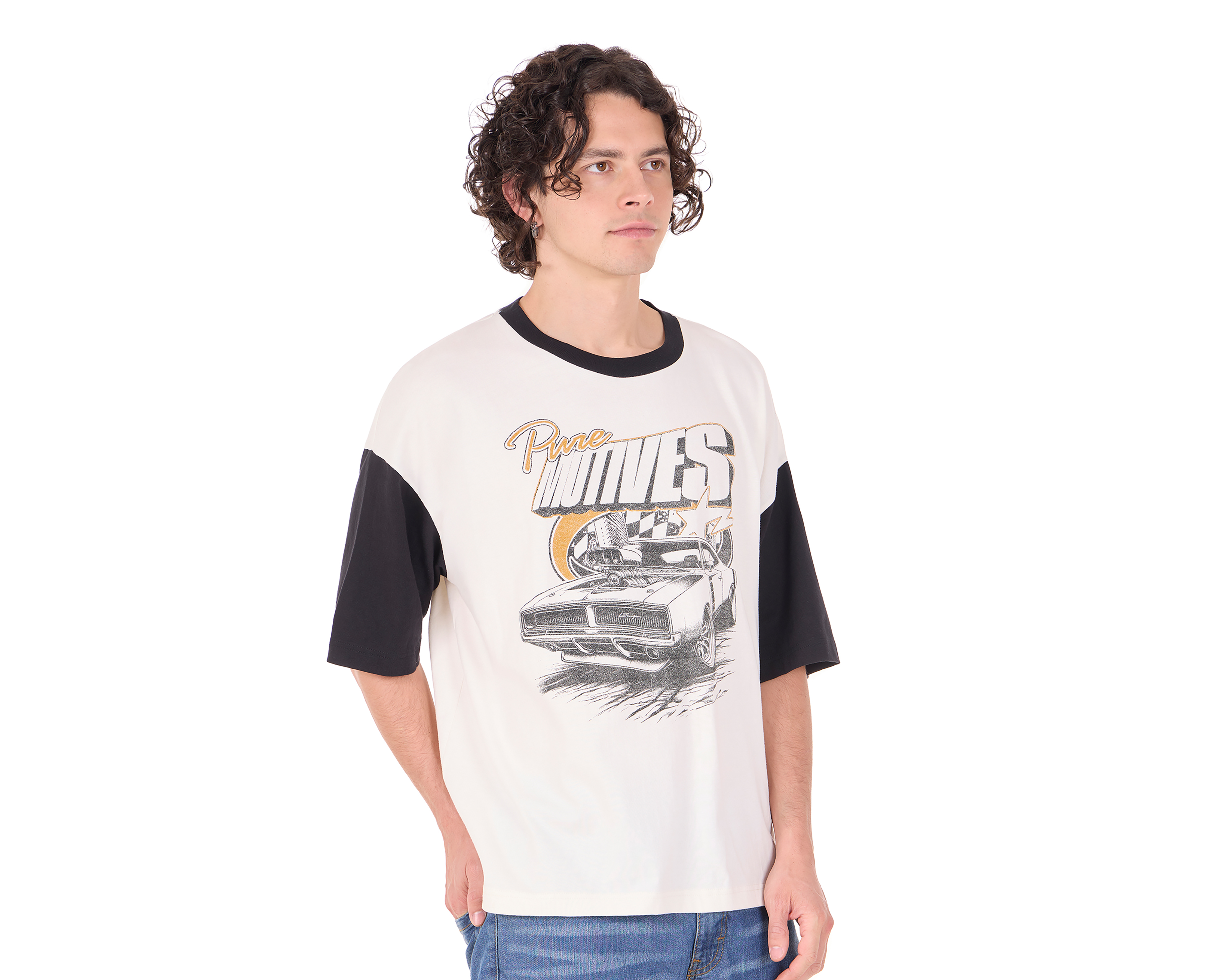 Foto 4 pulgar | Foto 3 | Playera de Cuello Redondo Hueso Action Gear para Hombre