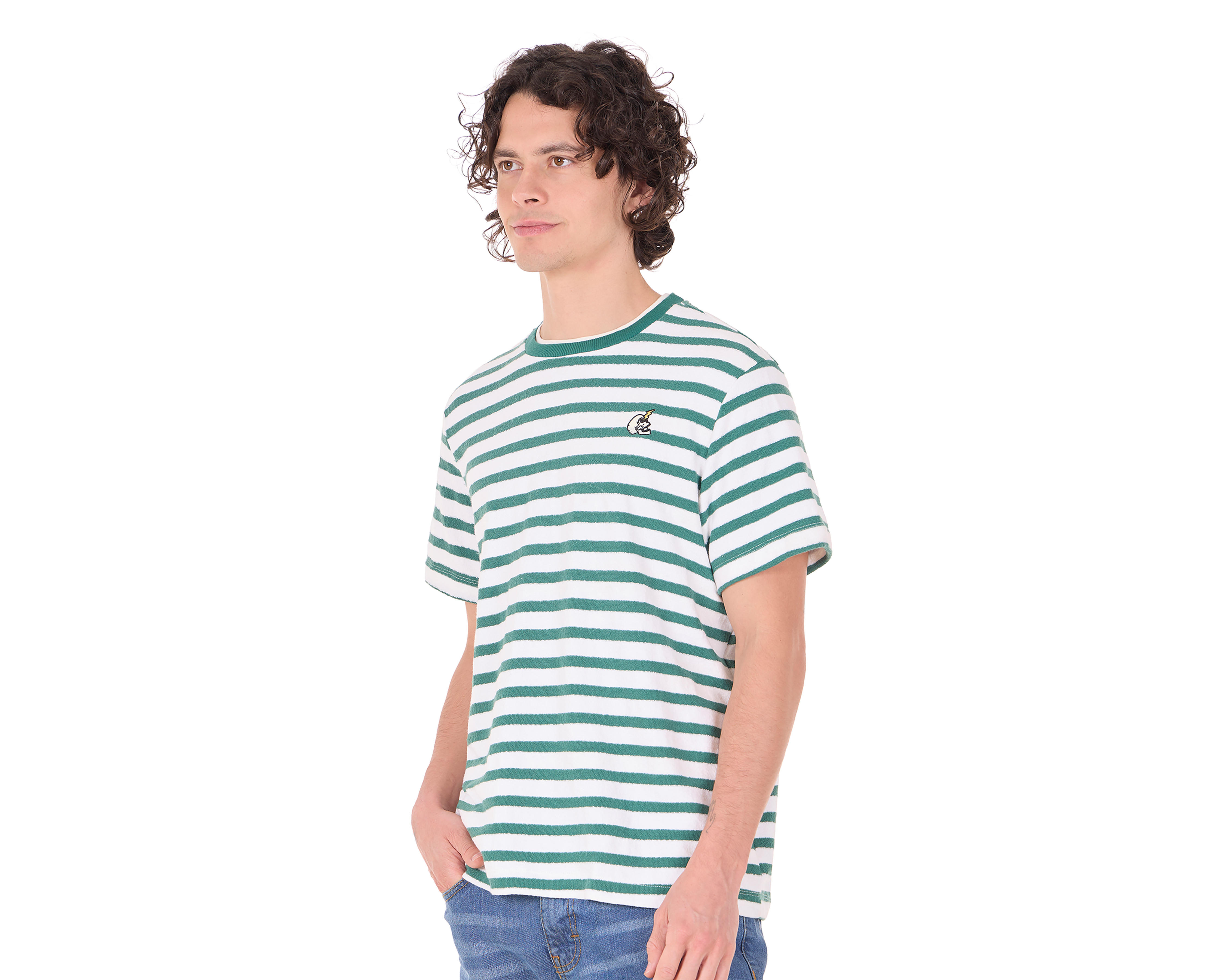 Foto 5 pulgar | Foto 4 | Playera de Cuello Redondo Verde Action Gear para Hombre