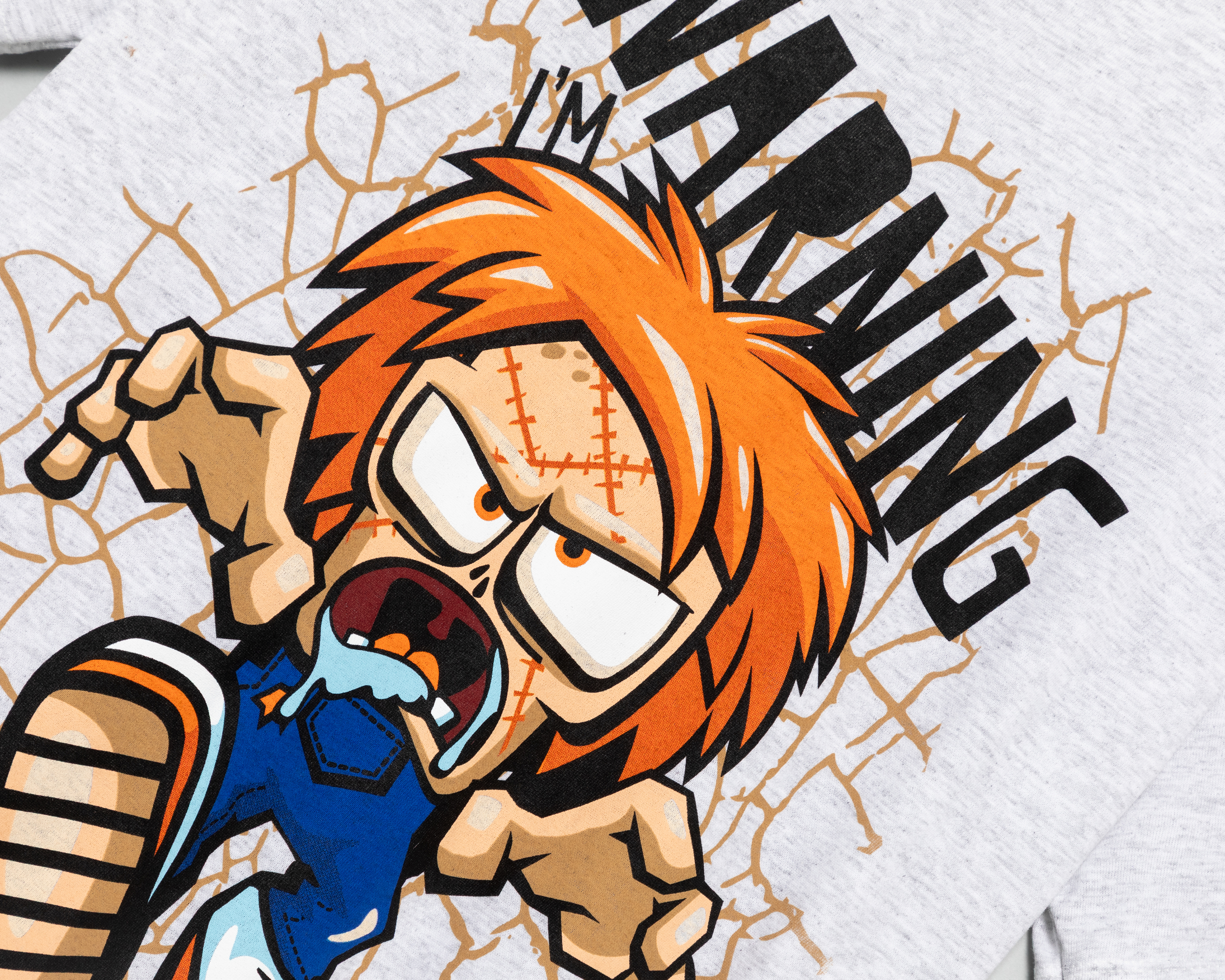 Foto 4 pulgar | Foto 3 | Playera de Cuello Redondo Gris Ultra Zombies para Hombre