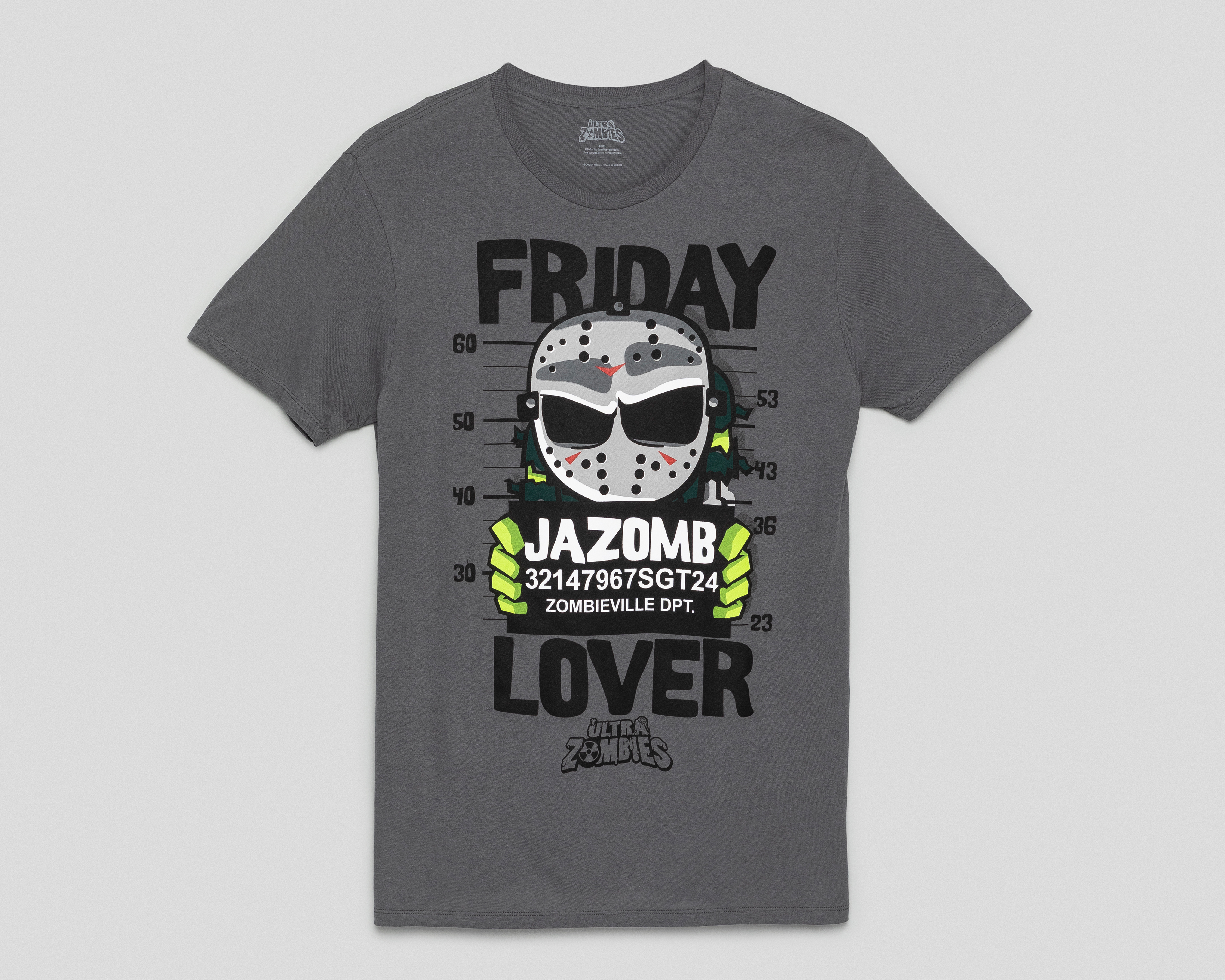 Foto 2 pulgar | Foto 1 | Playera Cuello Redondo Gris Zombie para Hombre