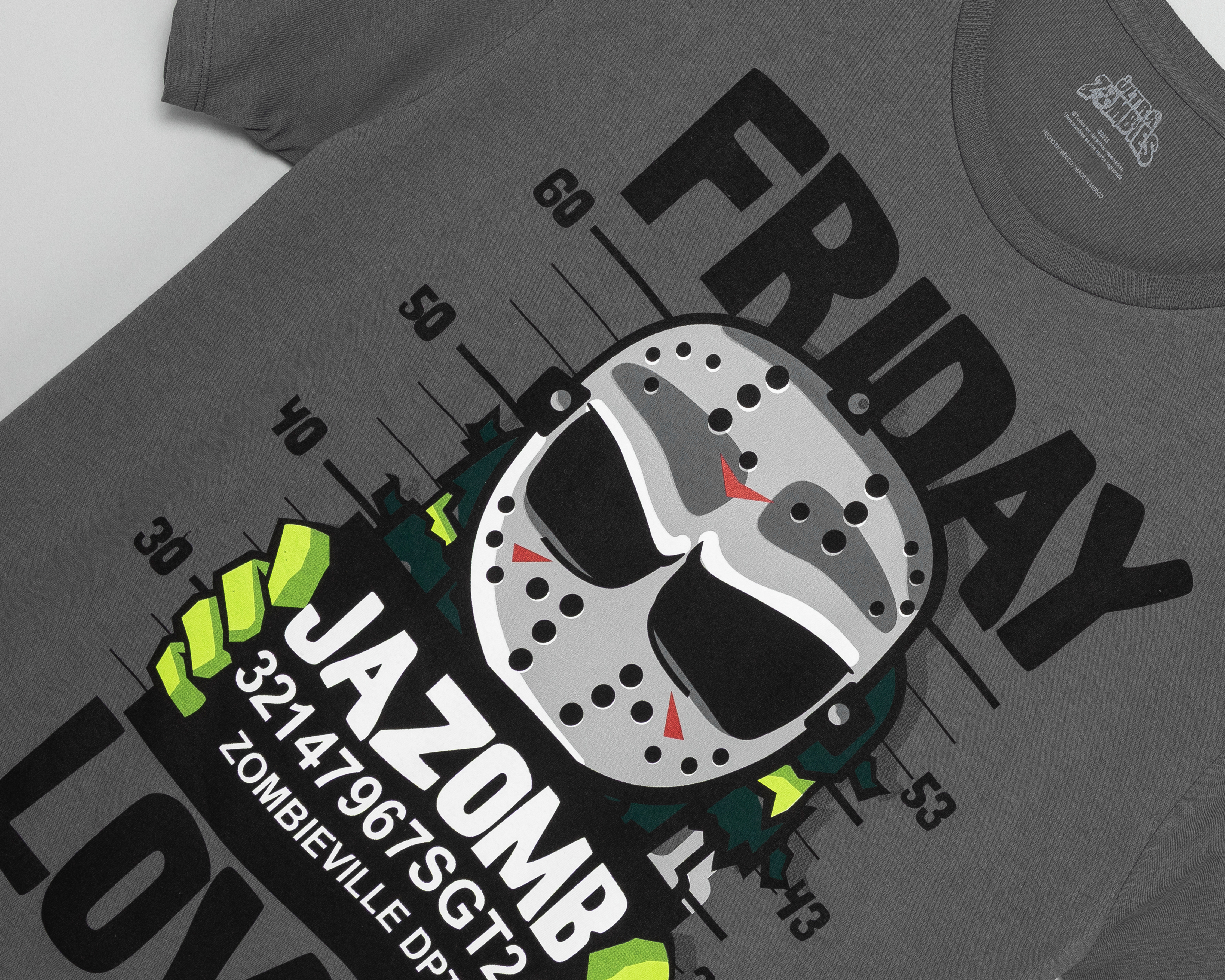 Foto 4 pulgar | Foto 3 | Playera Cuello Redondo Gris Zombie para Hombre