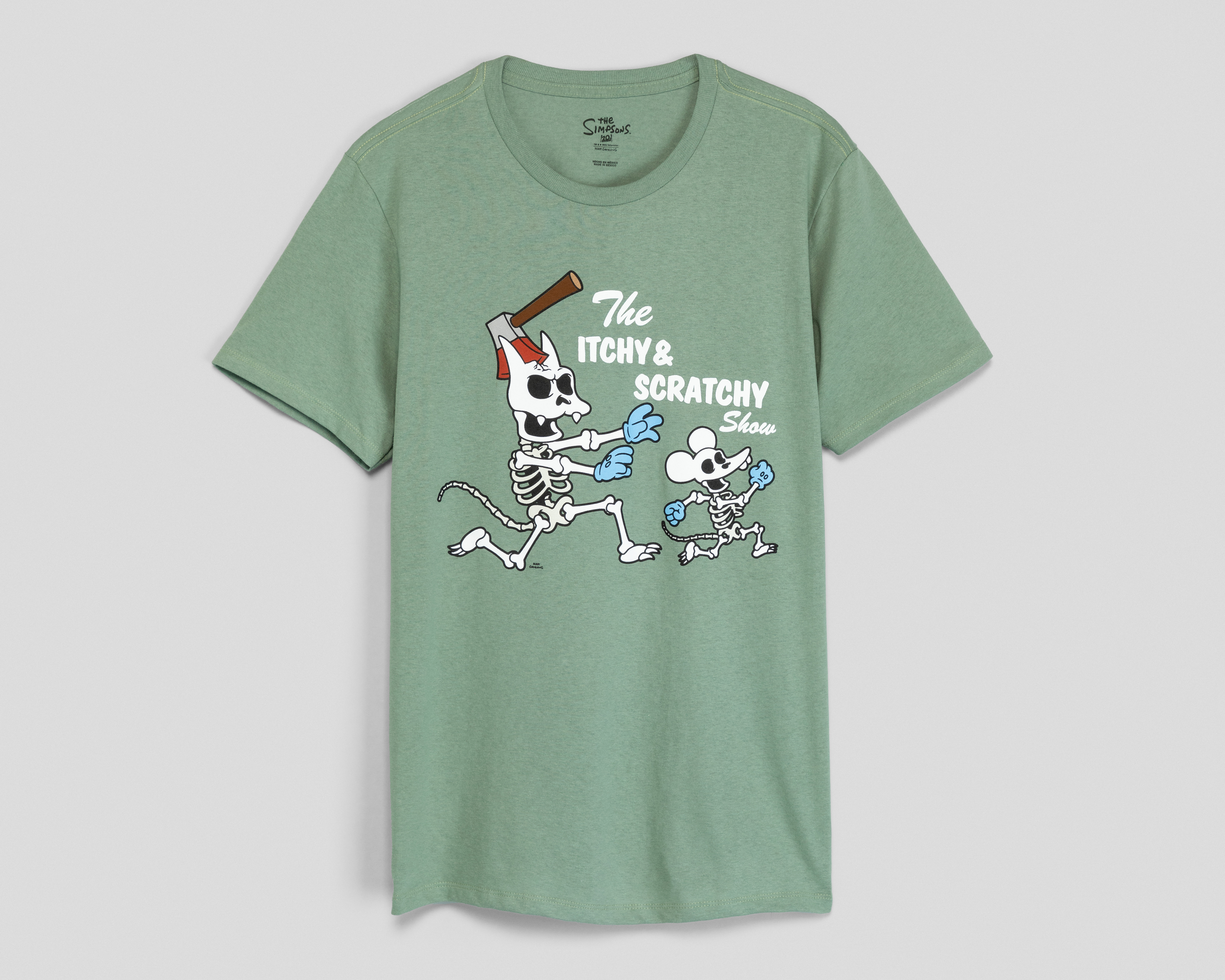 Foto 2 pulgar | Foto 1 | Playera de Cuello Redondo Verde Disney The Simpsons para Hombre