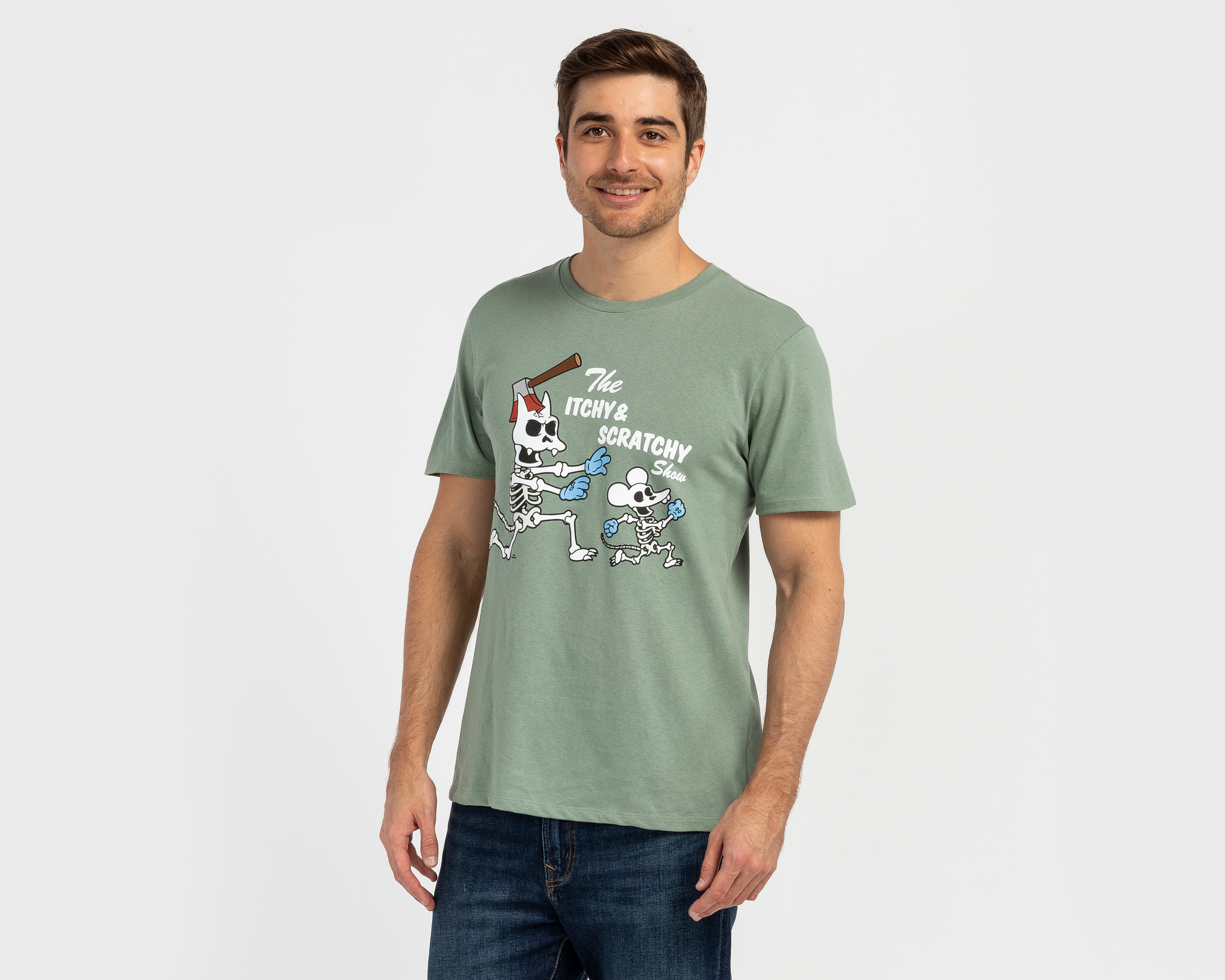 Playera de Cuello Redondo Verde Disney The Simpsons para Hombre