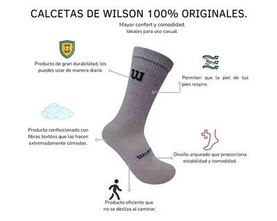 Foto 3 | Foto 3 | Calcetas Largas Deportivas Wilson para Hombre 12 Pares