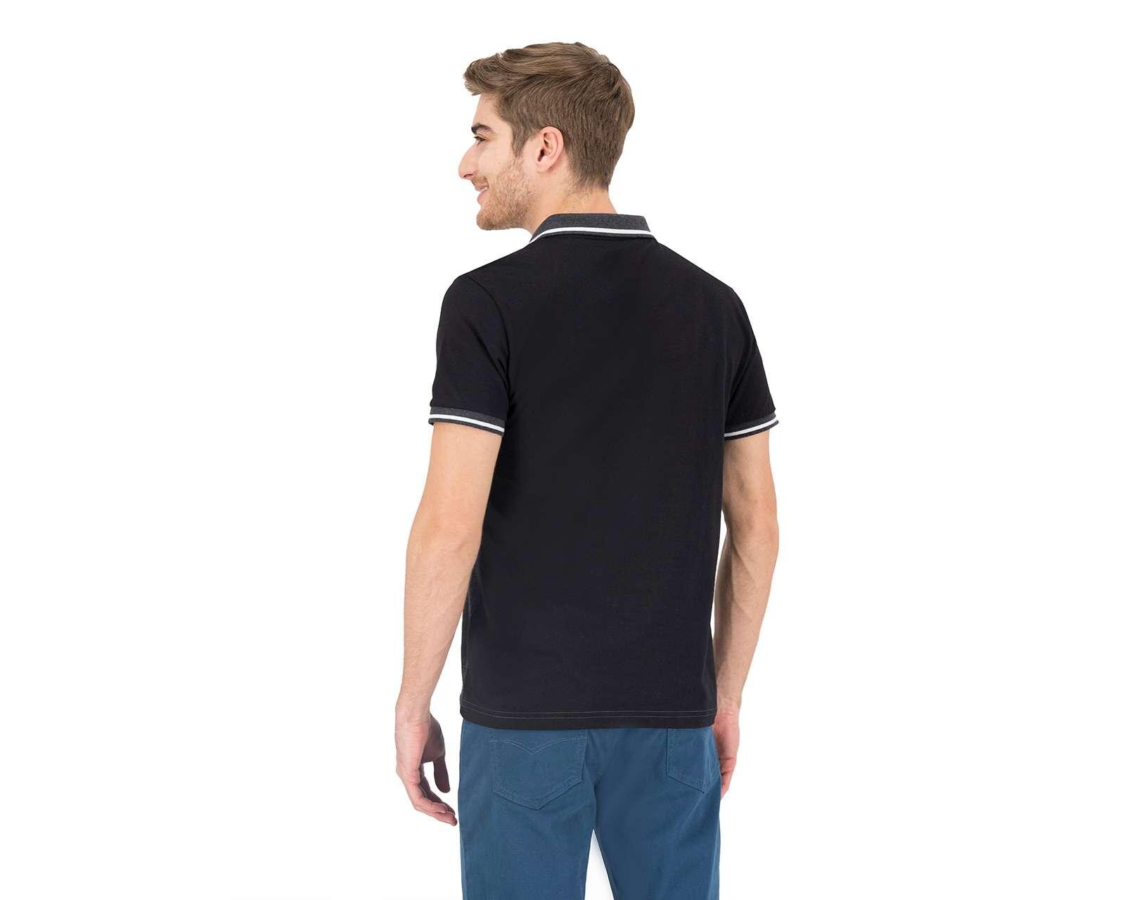 Foto 3 pulgar | Foto 2 | Playera Polo York Team Polo Club Negra con Franjas para Hombre