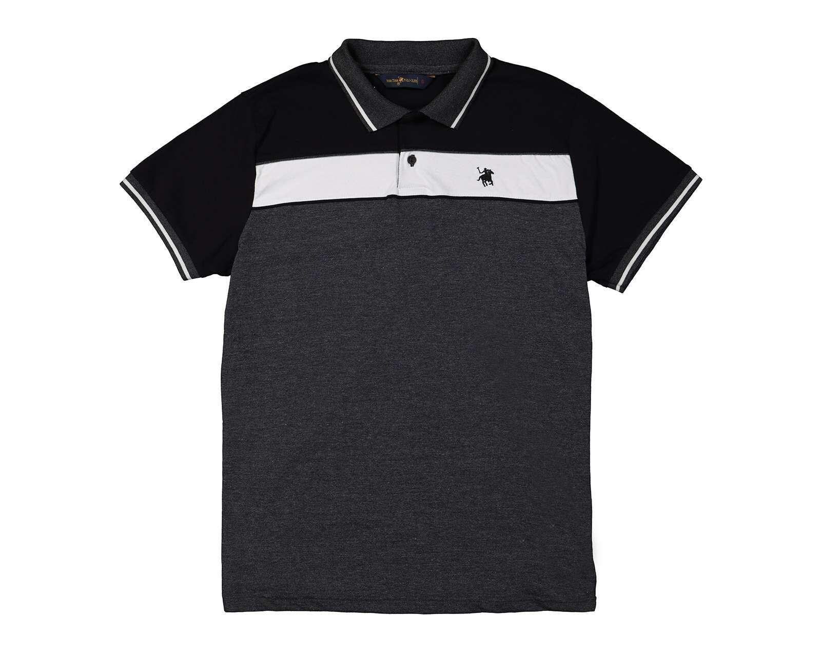 Foto 5 pulgar | Foto 4 | Playera Polo York Team Polo Club Negra con Franjas para Hombre