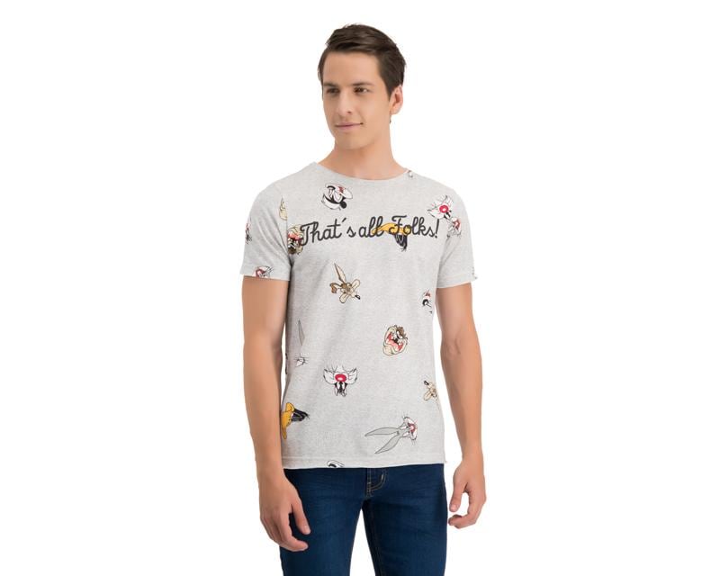 Playera Cuello Redondo Gris marca Looney Tunes para Hombre