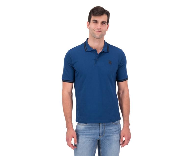 Foto 2 pulgar | Foto 1 | Playera Polo York Team Polo Club Azul para Hombre