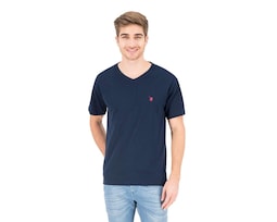 Playera Cuello V Azul marca York Team Polo Club para Hombre