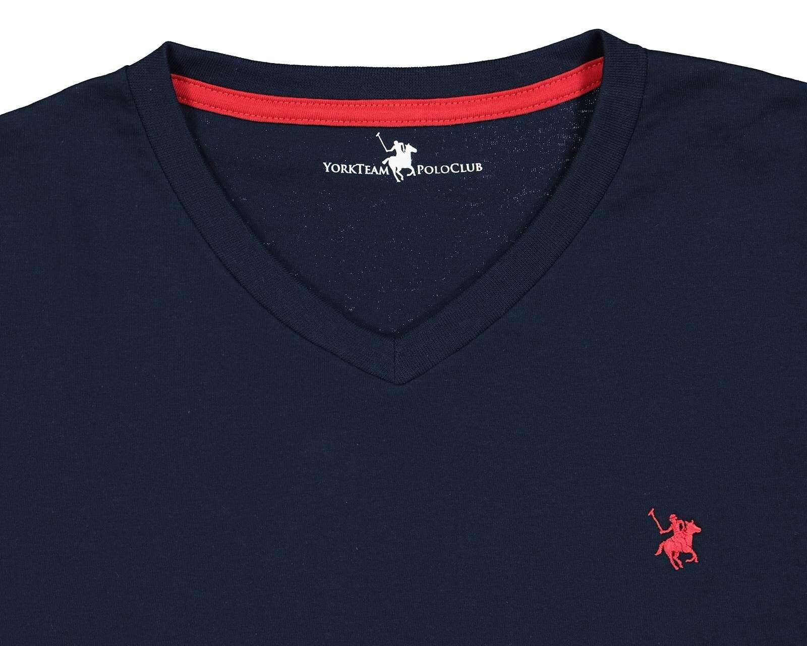 Foto 6 | Foto 7 | Playera Cuello V Azul marca York Team Polo Club para Hombre