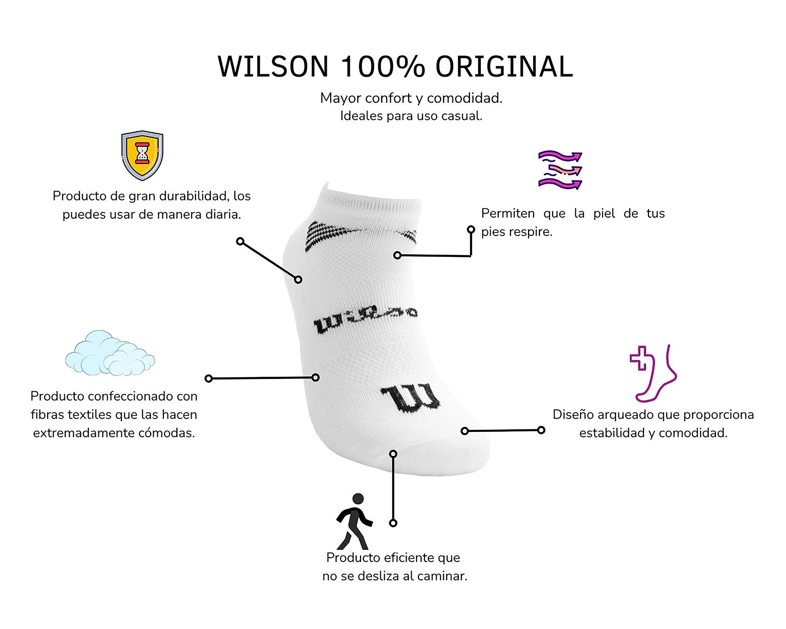Foto 6 pulgar | Foto 5 | Calcetas Deportivas Wilson para Hombre 12 Pares