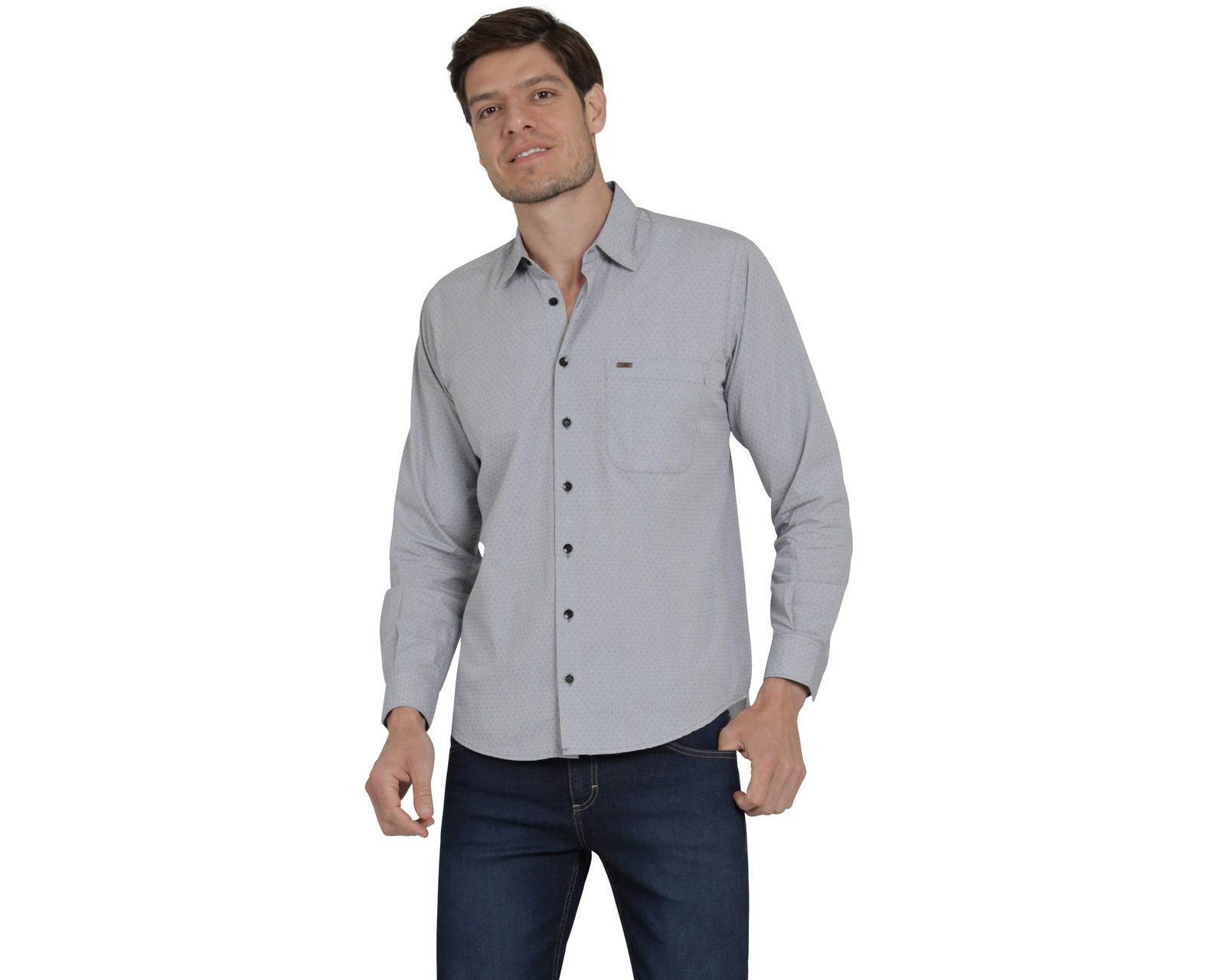Camisa Casual de Algodón Lee Slim Fit de Puntos para Hombre