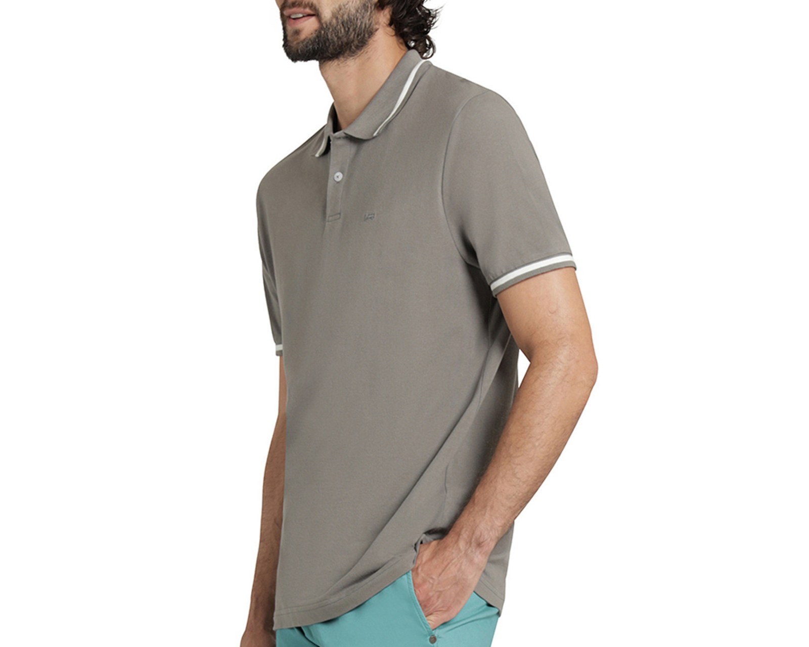 Foto 4 | Foto 4 | Playera Polo Lee Manga Corta Gris para Hombre