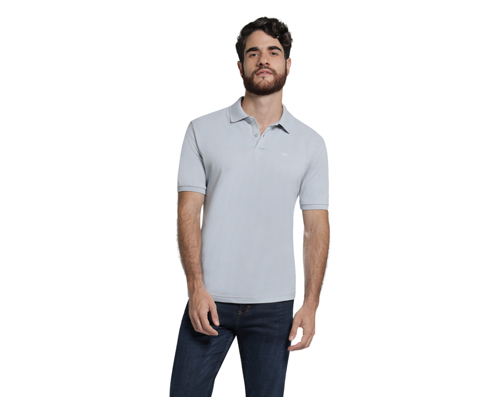 Foto 1 | Foto 1 | Playera Polo Lee Manga Corta Gris para Hombre