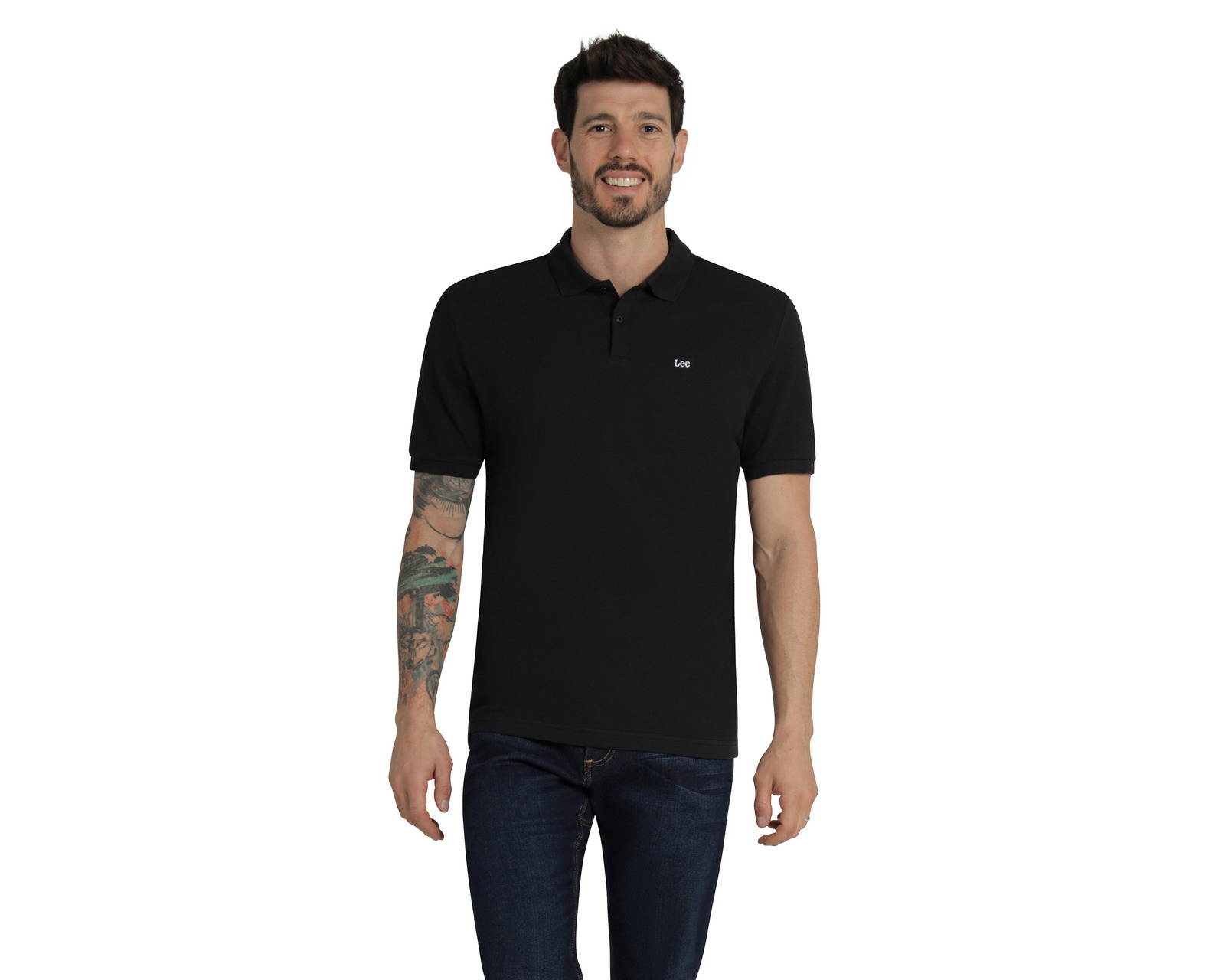 Foto 1 | Foto 1 | Playera Polo Lee Manga Corta Negra para Hombre