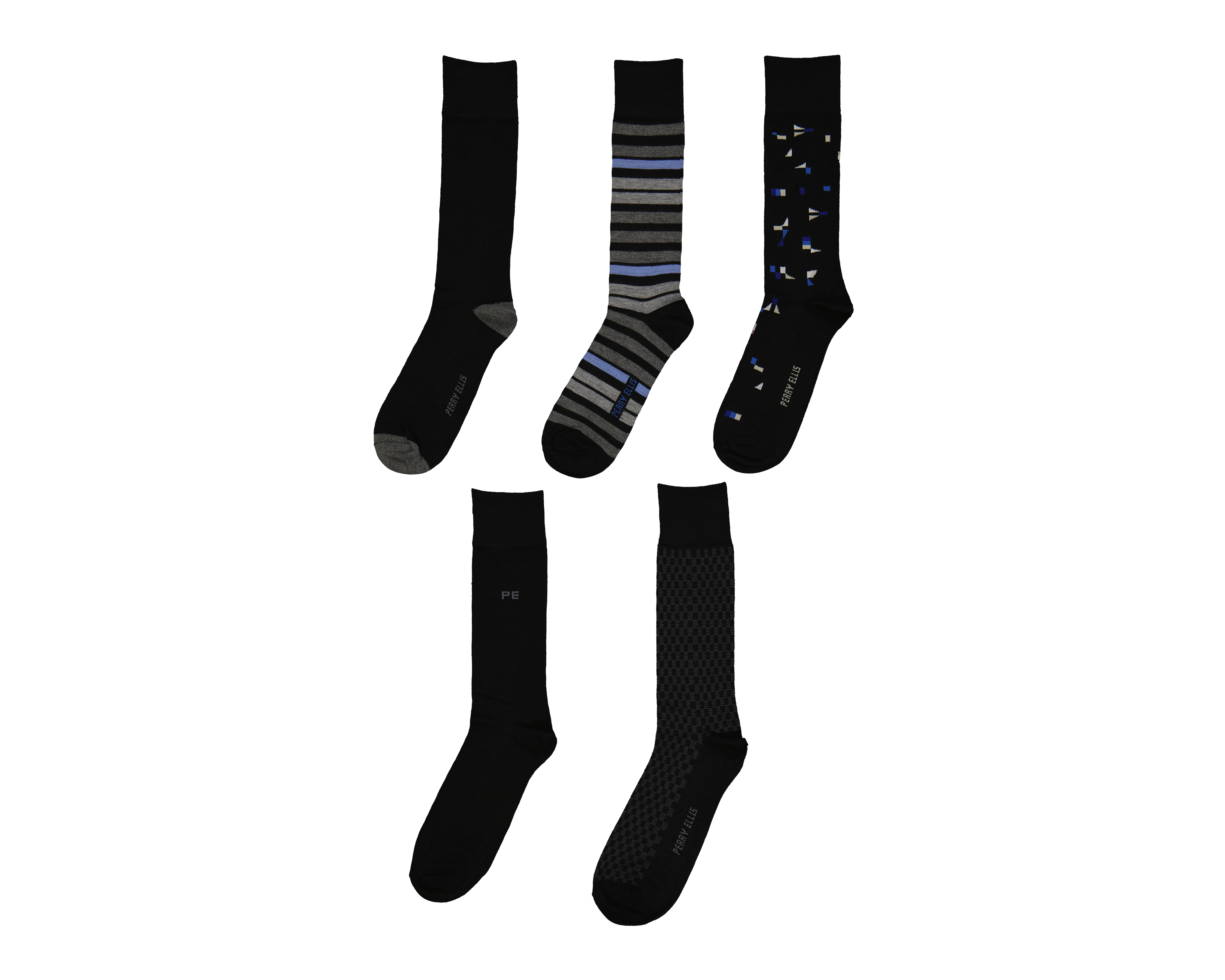 Foto 2 pulgar | Foto 1 | Calcetas de Vestir Perry Ellis para Hombre 5 Pares