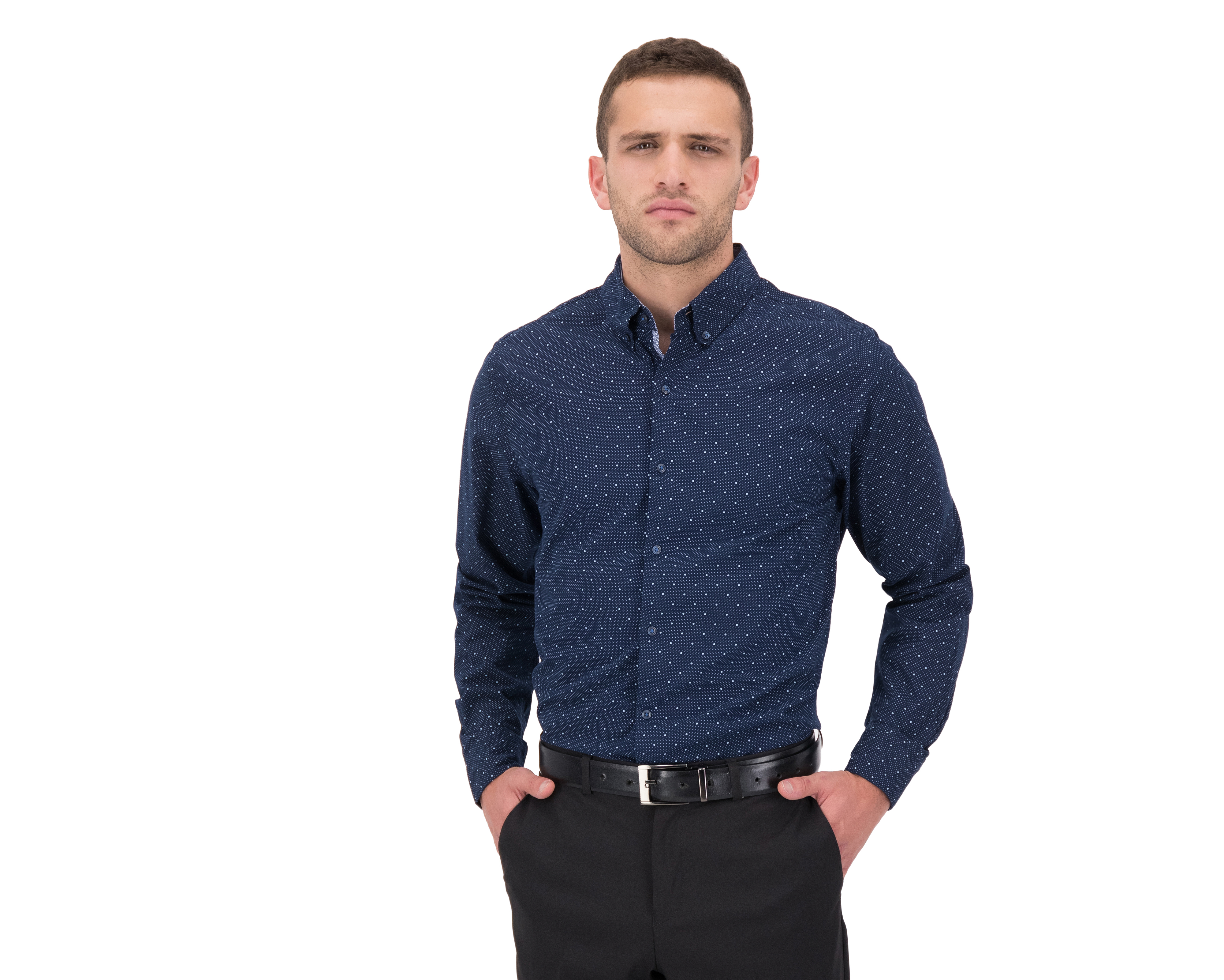 Foto 2 pulgar | Foto 1 | Camisa Casual Wall Street Slim Fit con Miniprint