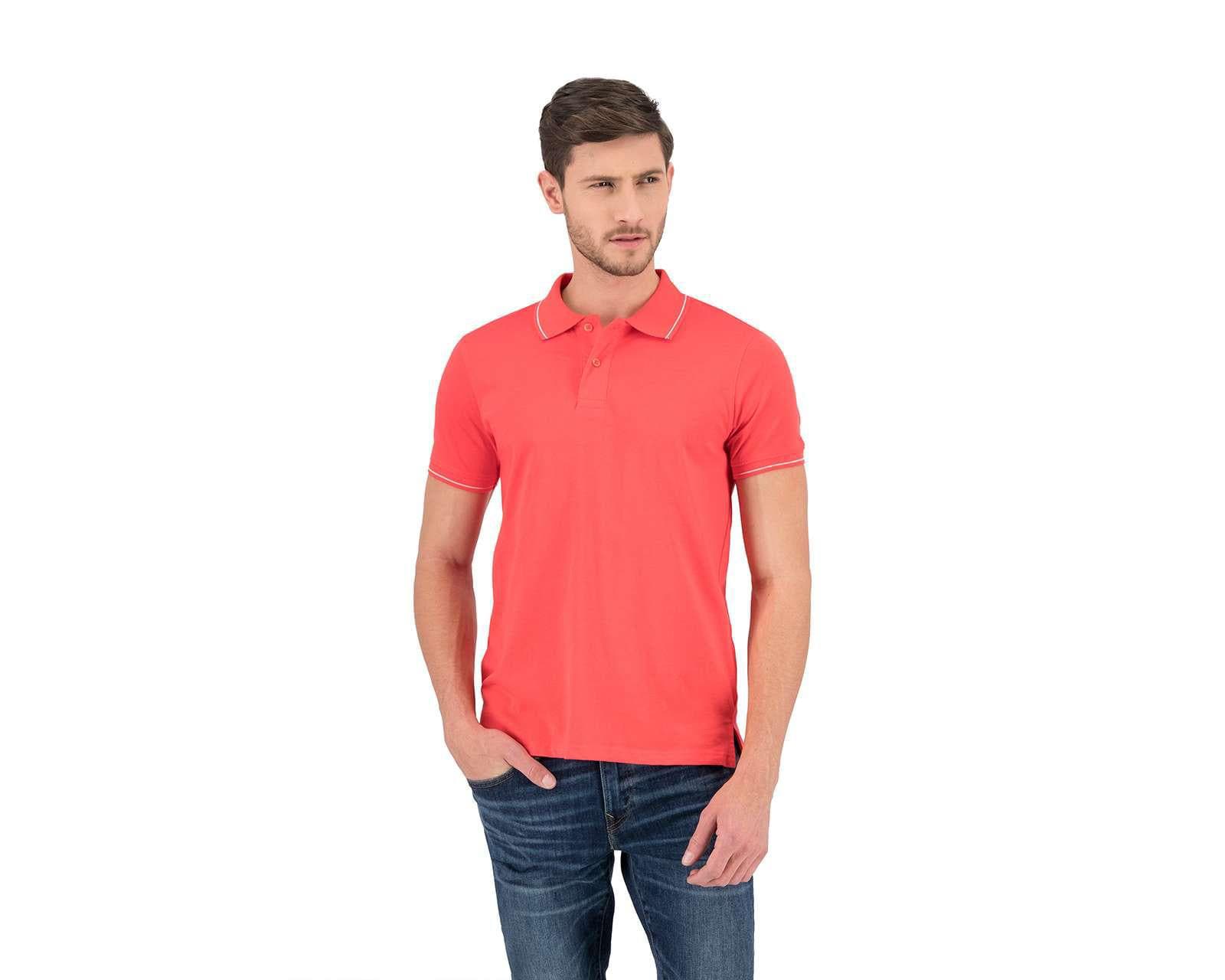 Foto 2 pulgar | Foto 1 | Playera Polo Refill Anaranjada para Hombre