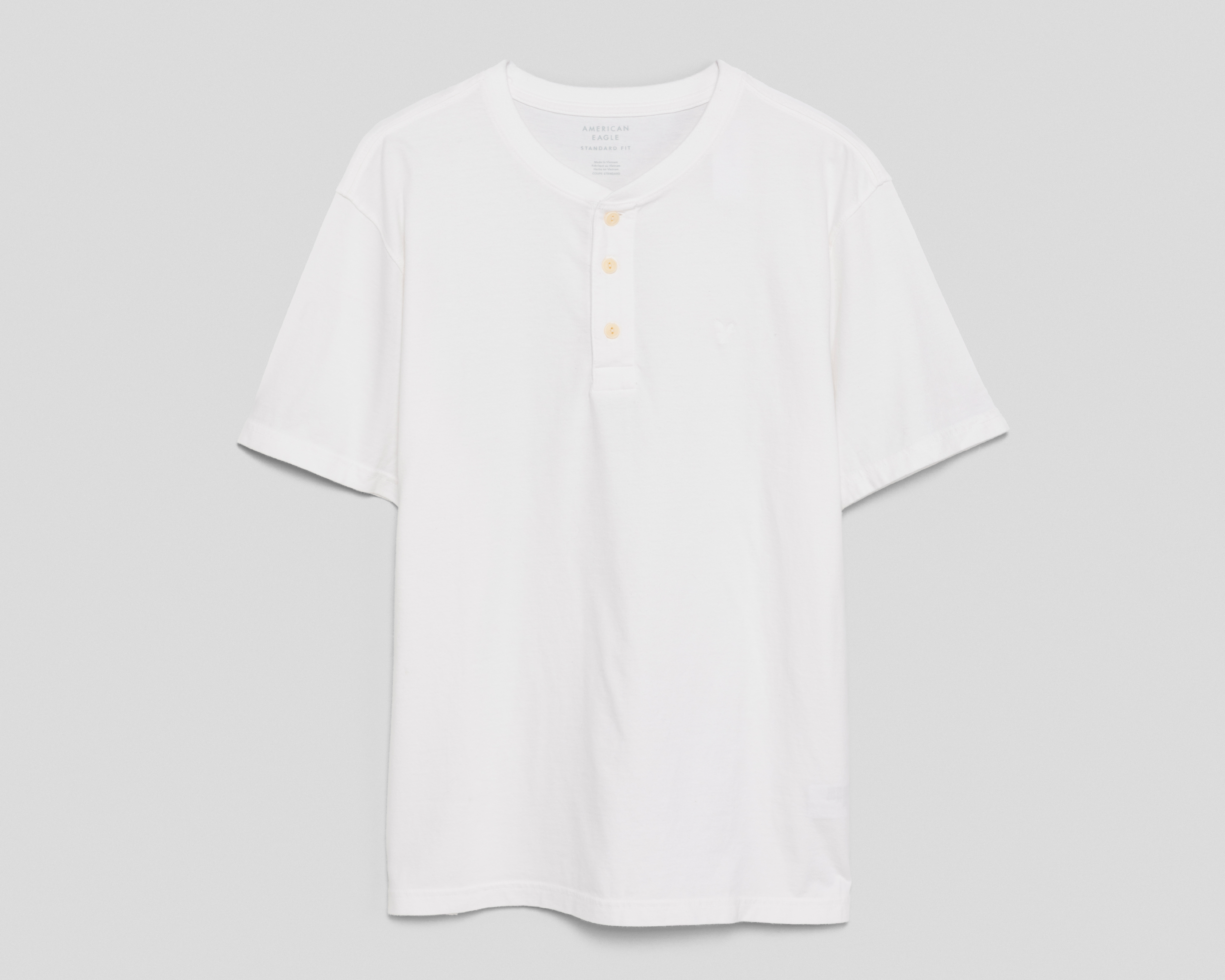 Playera de Cuello Henley Blanca American Eagle para Hombre