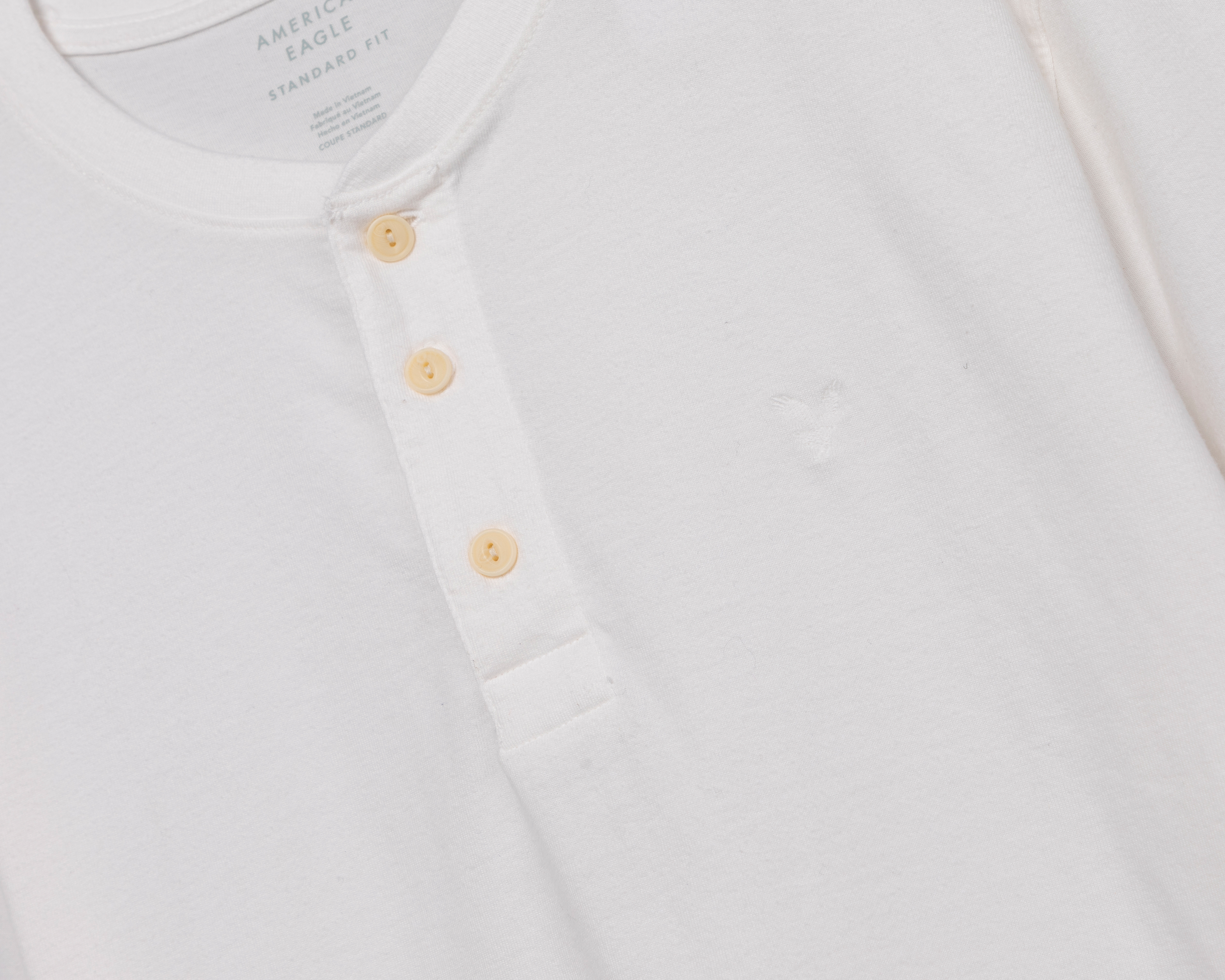 Foto 3 | Foto 3 | Playera de Cuello Henley Blanca American Eagle para Hombre