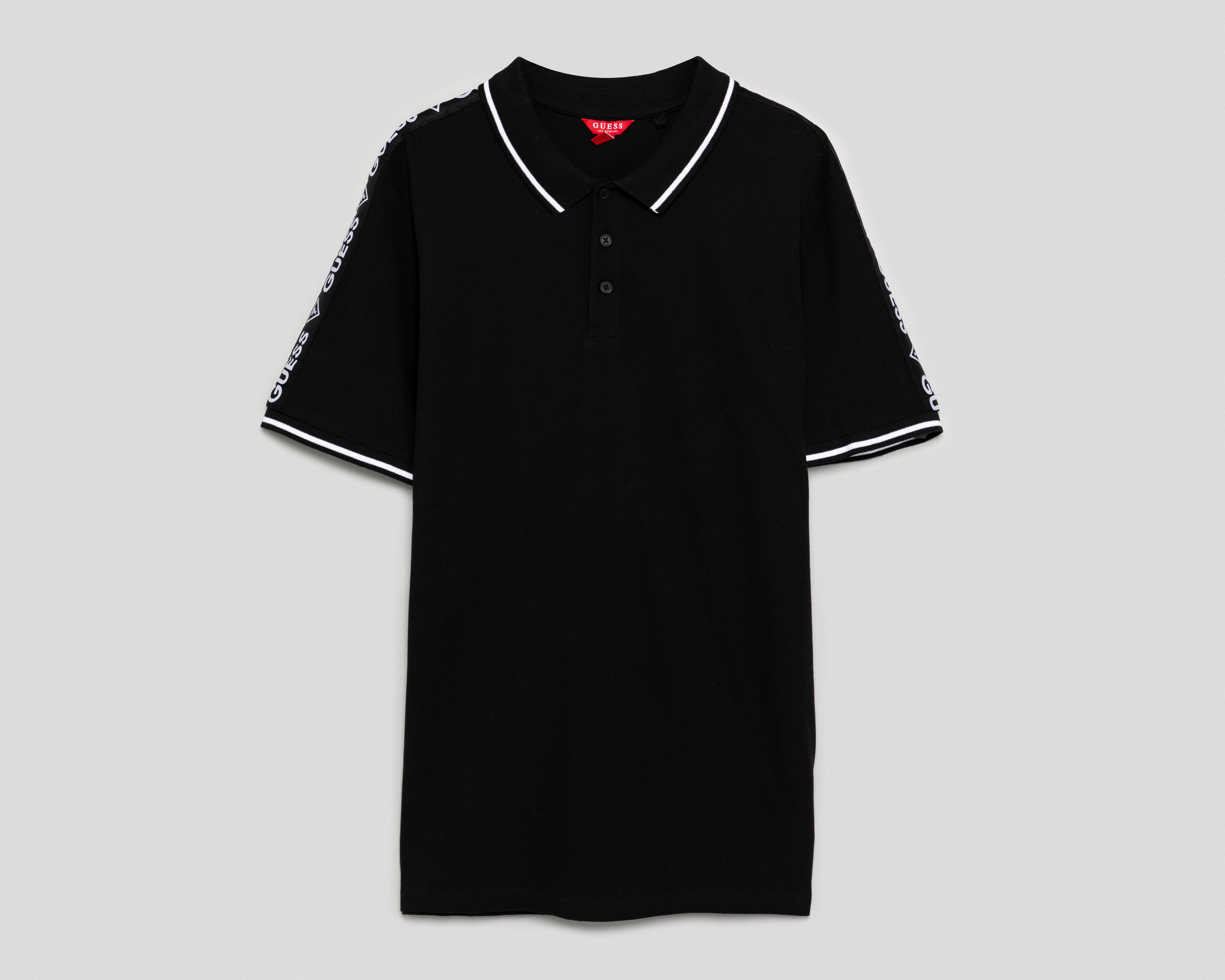 Foto 2 pulgar | Foto 1 | Playera Polo Guess Negra para Hombre
