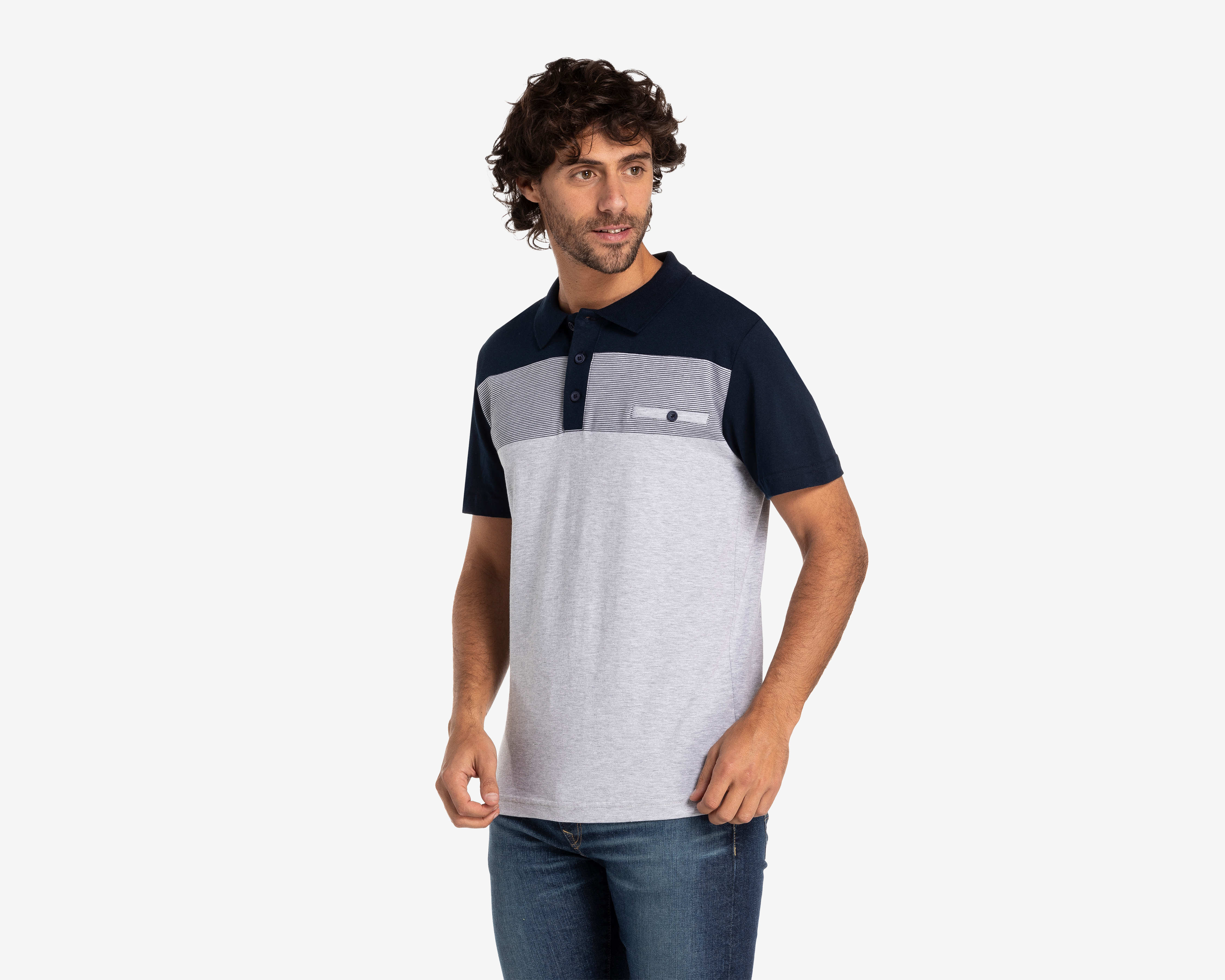 Foto 2 pulgar | Foto 1 | Playera Polo Porto Sur Blanco para Hombre