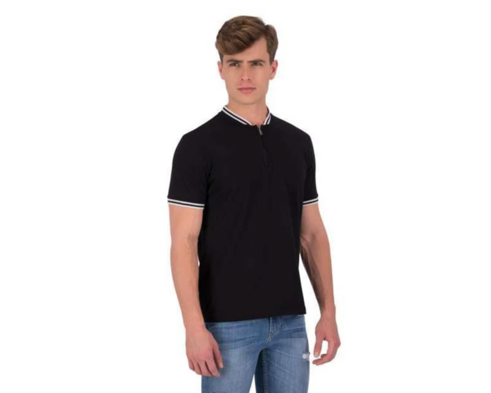 Playera Cuello V Negra marca Neo*City para Hombre