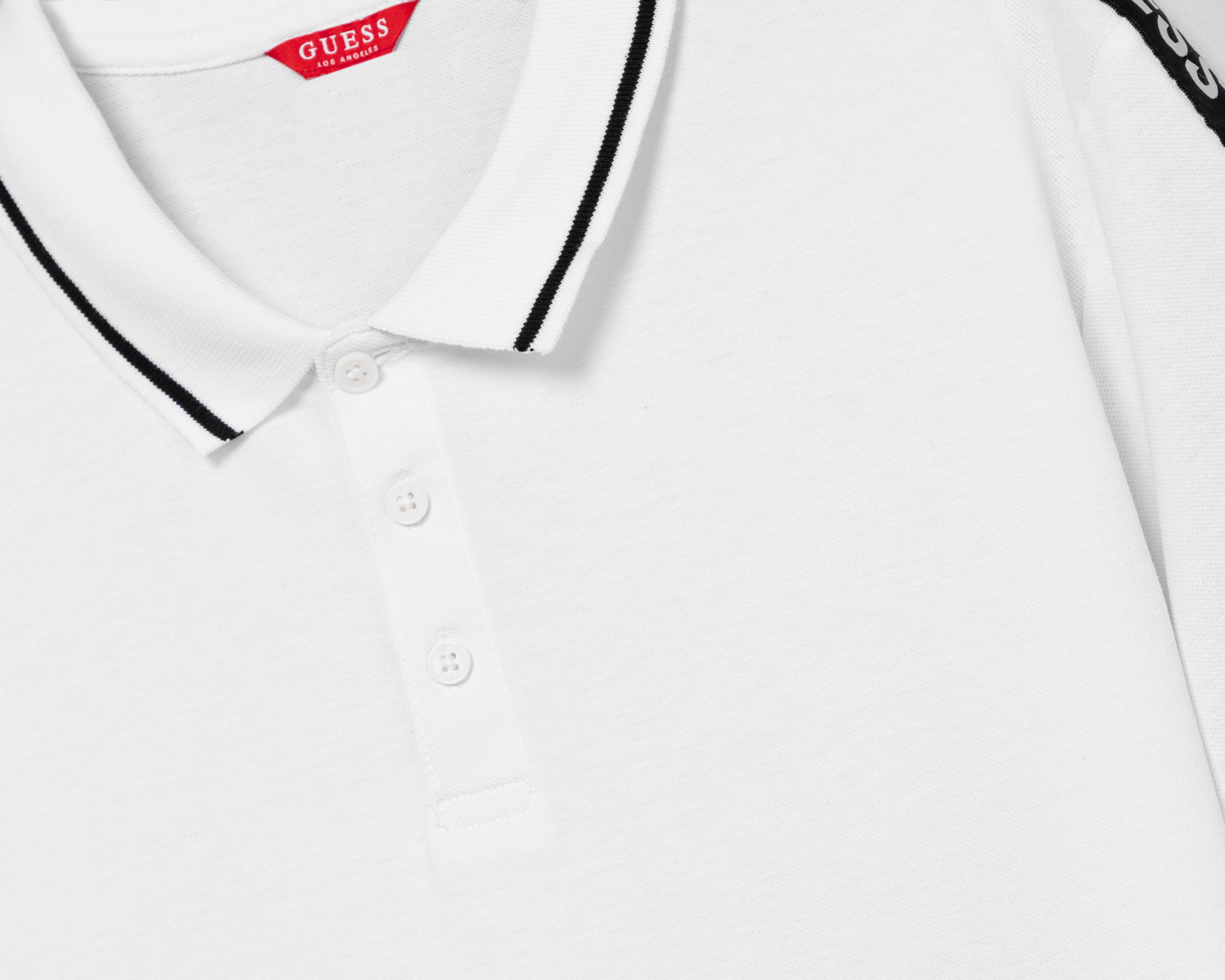 Foto 4 pulgar | Foto 3 | Playera Polo Guess Blanca para Hombre