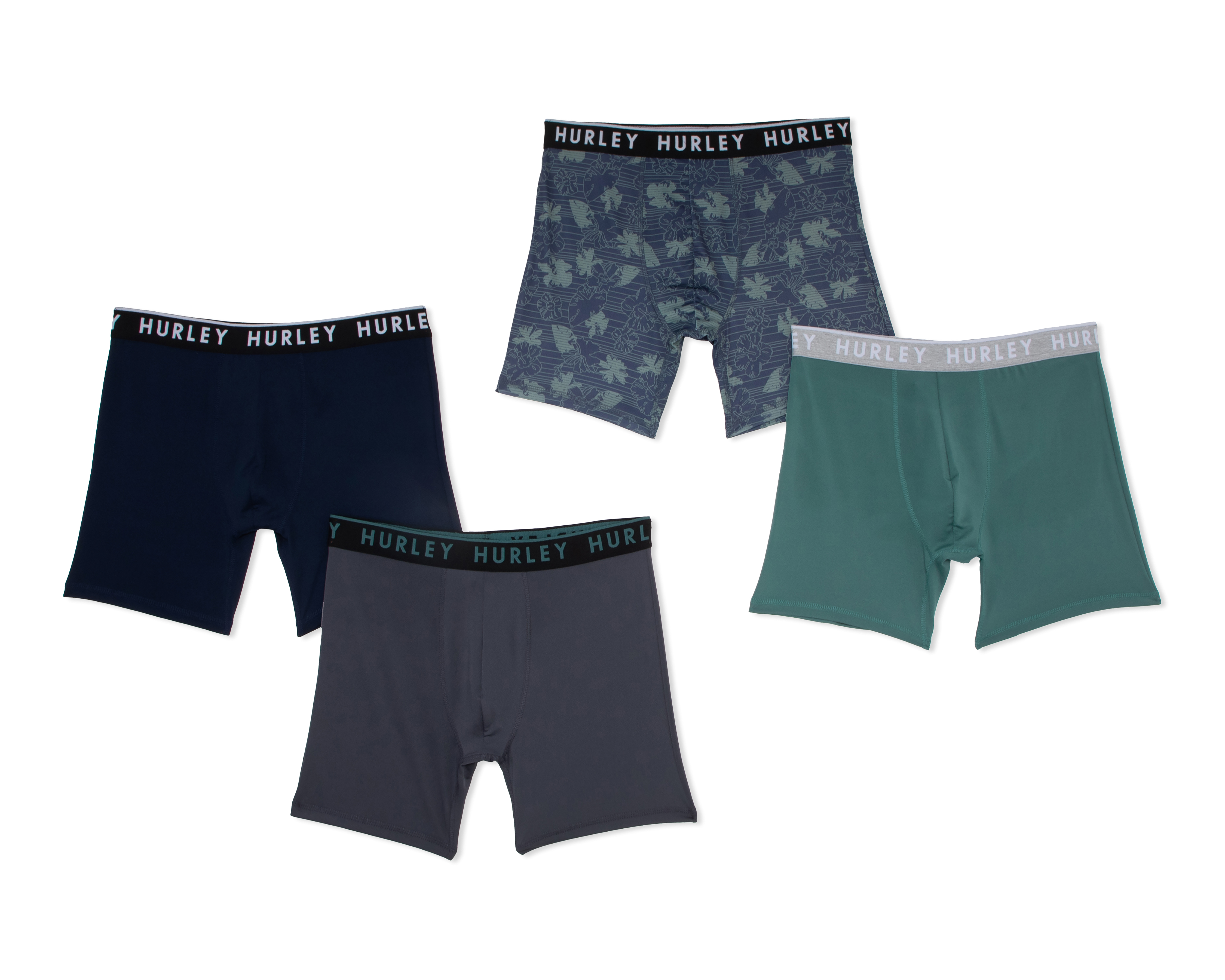 Bóxer Corto Hurley para Hombre 4 Piezas