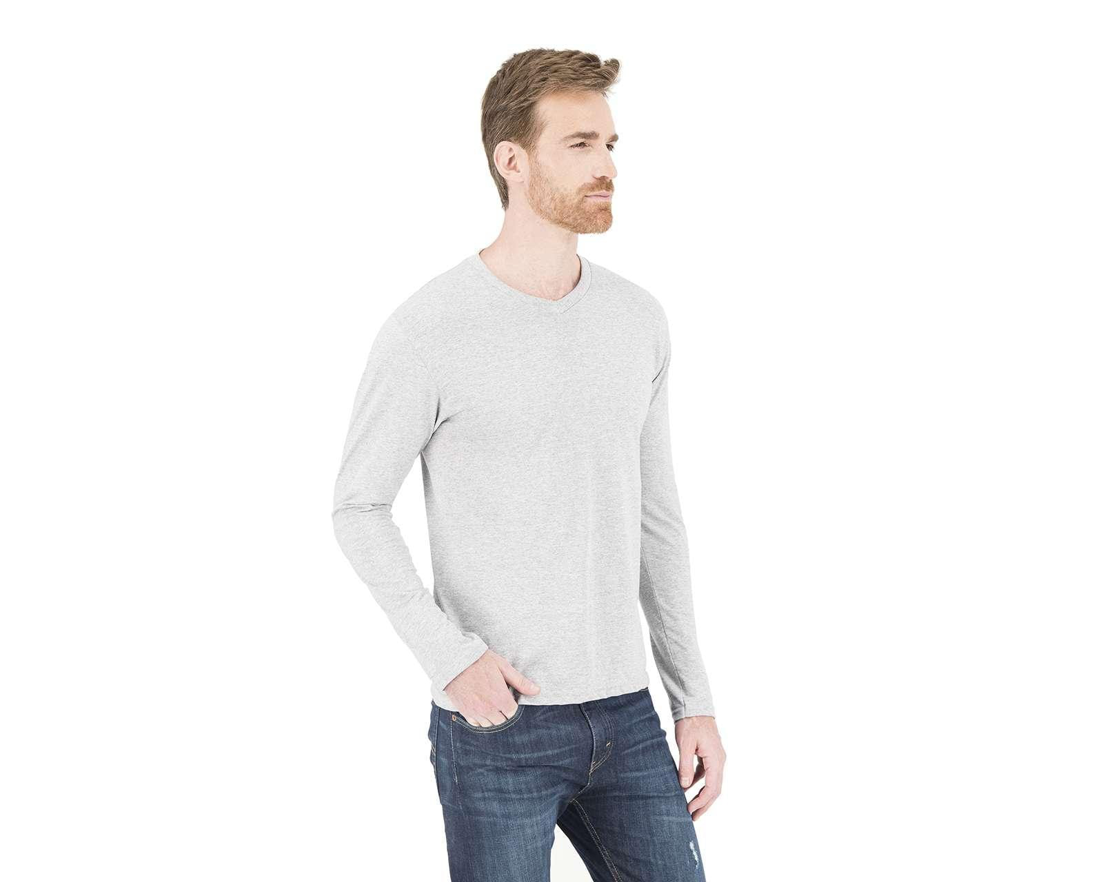 Playera Cuello V Gris marca Lucky Star para Hombre