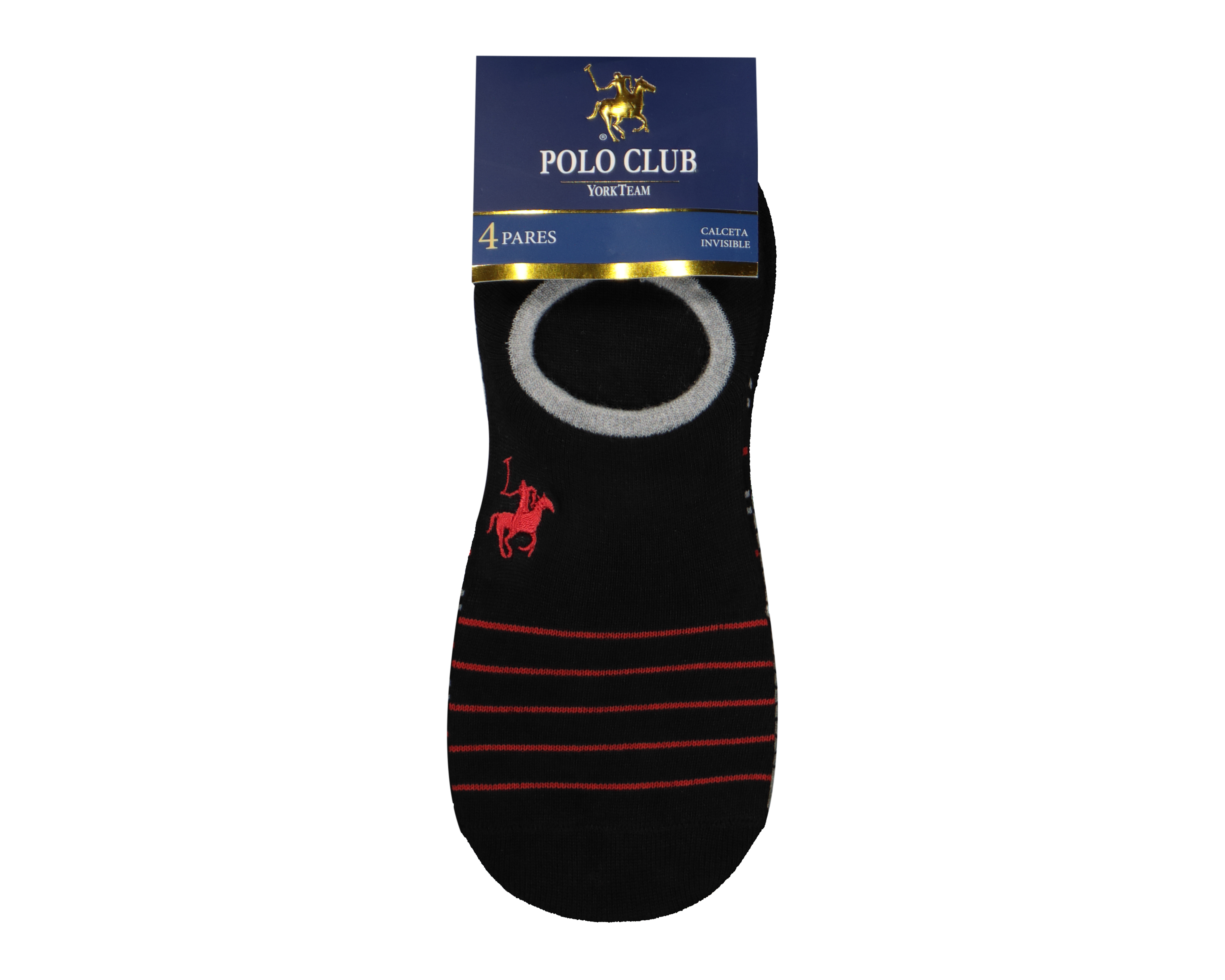 Foto 4 pulgar | Foto 3 | Calcetas Invisibles York Team Polo Club para Hombre 4 Pares